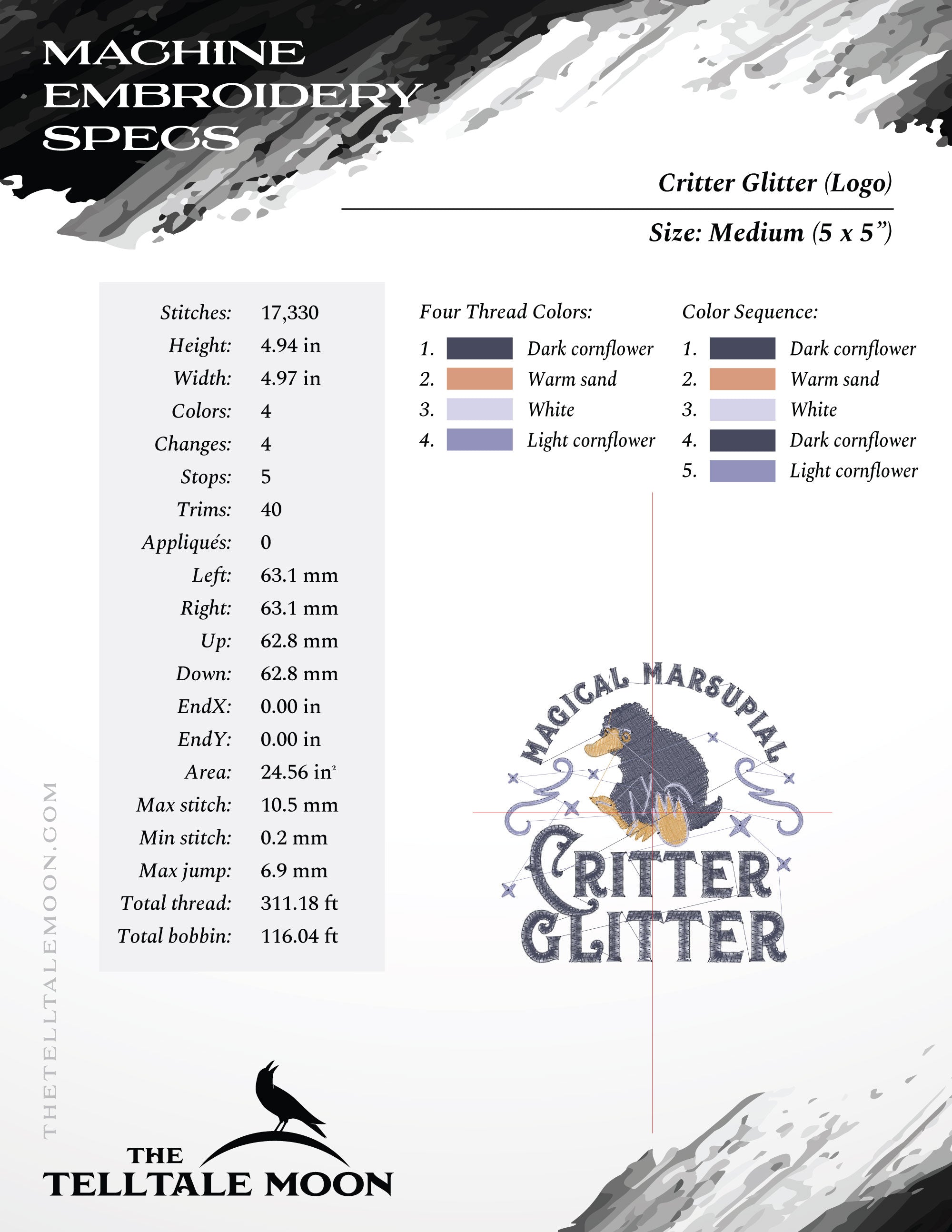 Embroidery: Magical Beast "Critter Glitter" Design Set - 5, 6, 7, and 8 Inches