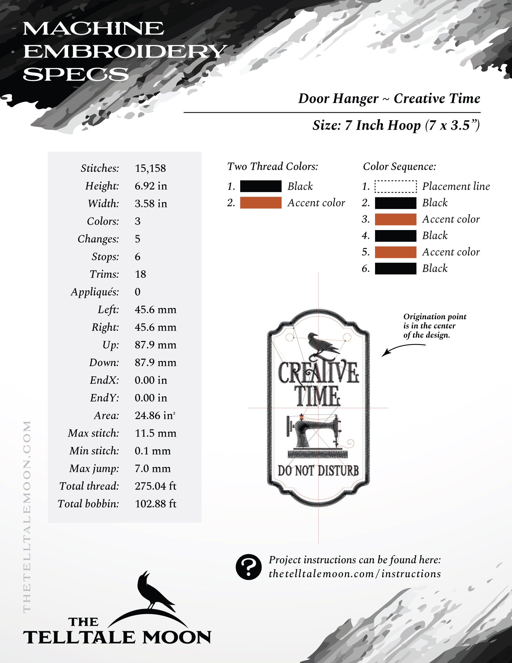 Free Embroidery Project! "Creative Time" Door Hanger for 7 and 8 Inch Hoops