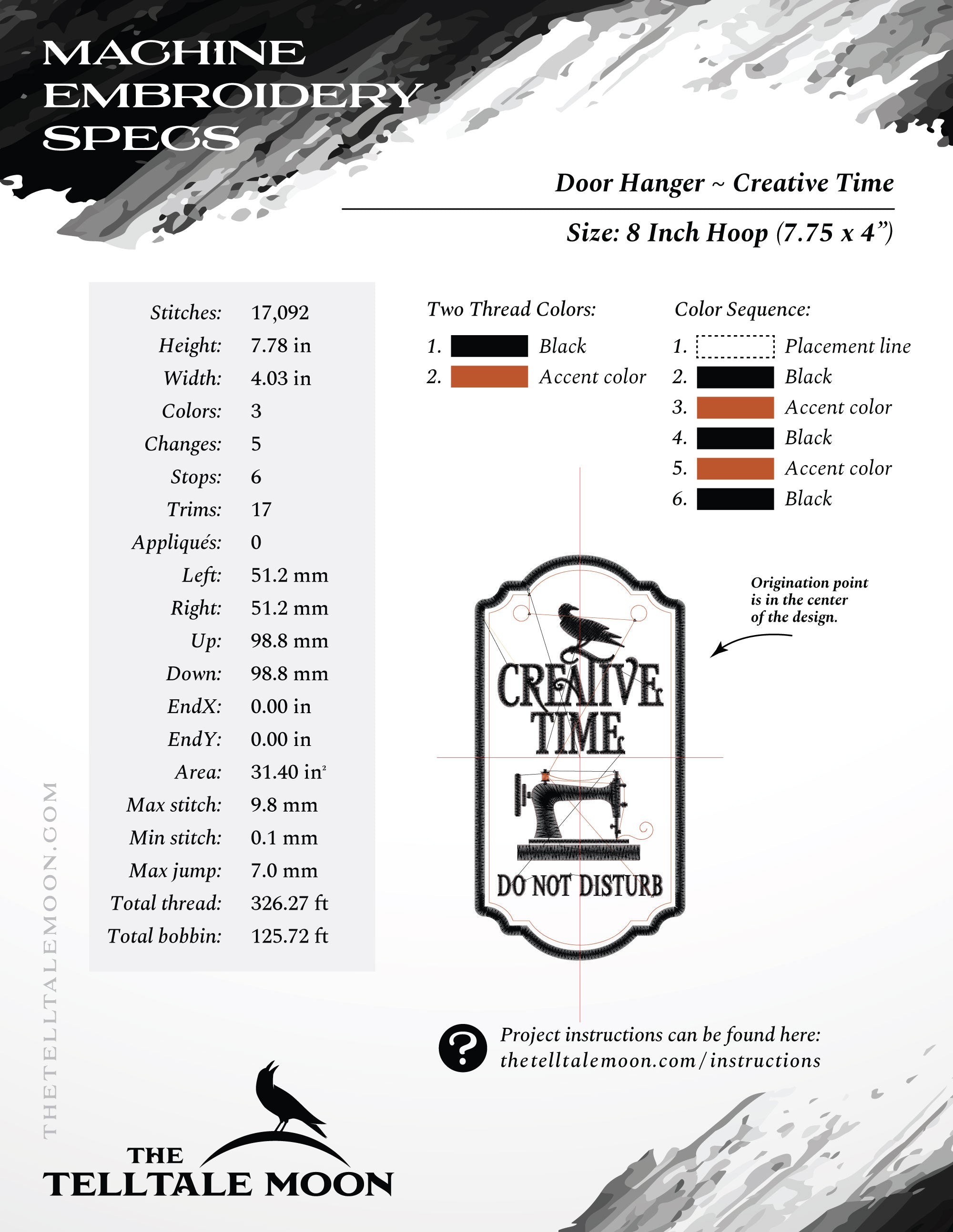 Free Embroidery Project! "Creative Time" Door Hanger for 7 and 8 Inch Hoops