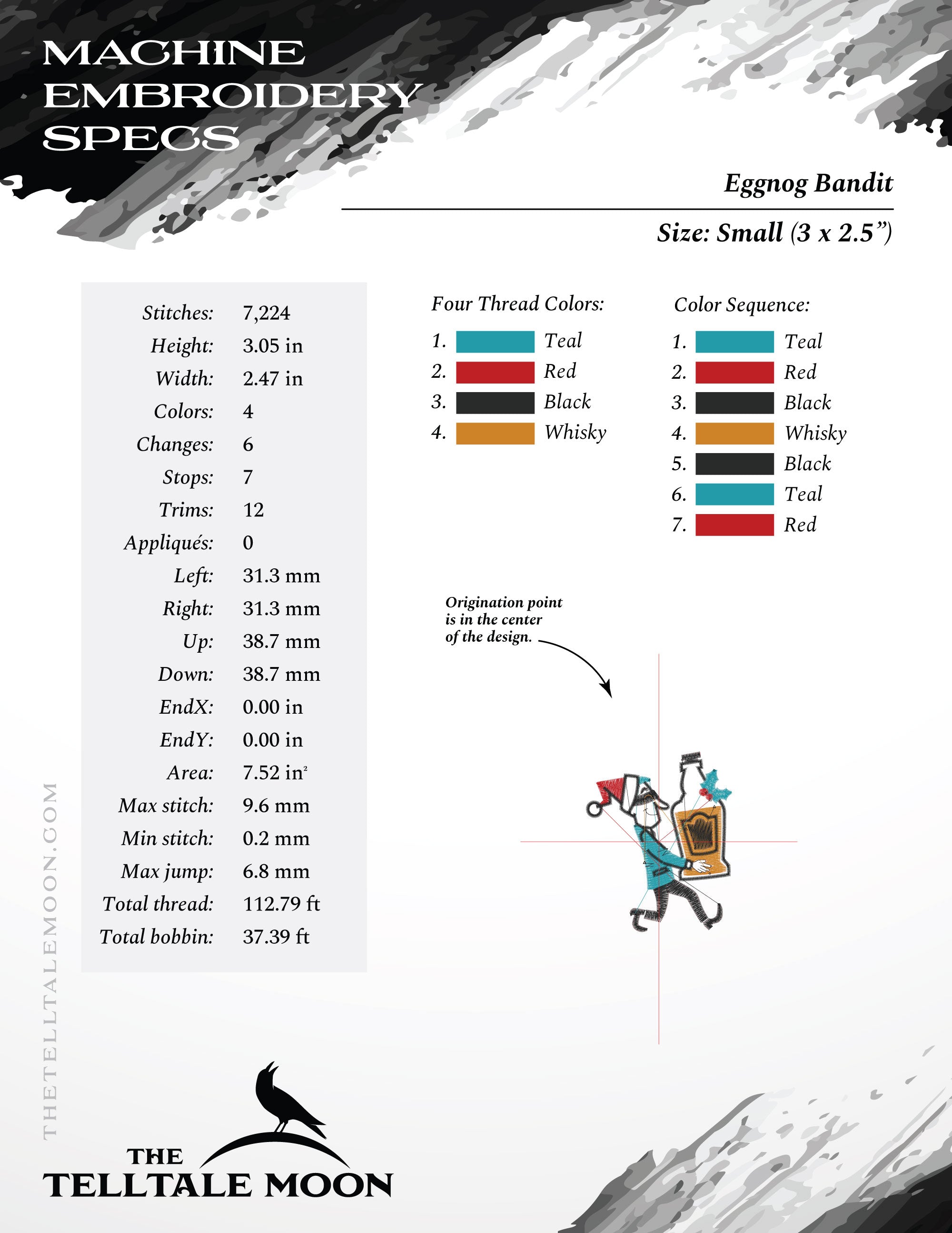 Embroidery Files: Midcentury "Who Spiked the Eggnog" - Six Sizes, Plus Split Set, Drink Coasters, and Drink Sleeves