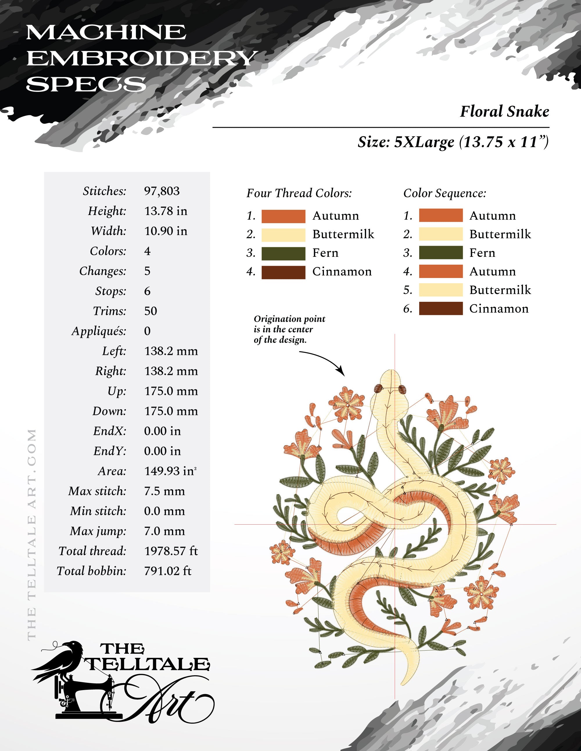 Floral Desert Snake – Eight Sizes 6 to 14 Inches