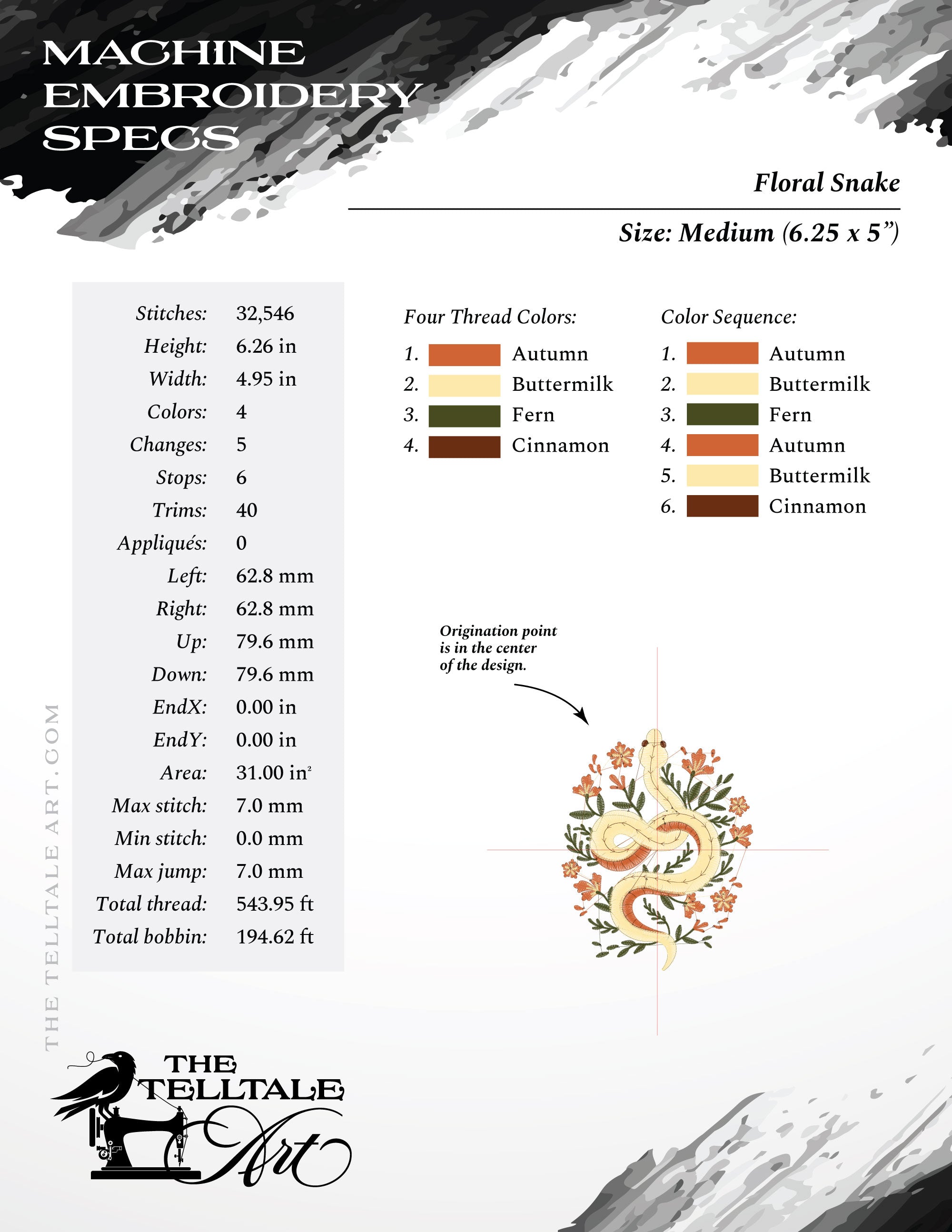 Floral Desert Snake – Eight Sizes 6 to 14 Inches