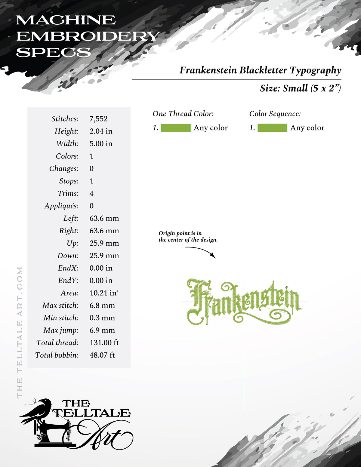 Frankenstein – Vintage Blackletter Typography – Four Sizes 5 to 8 Inches
