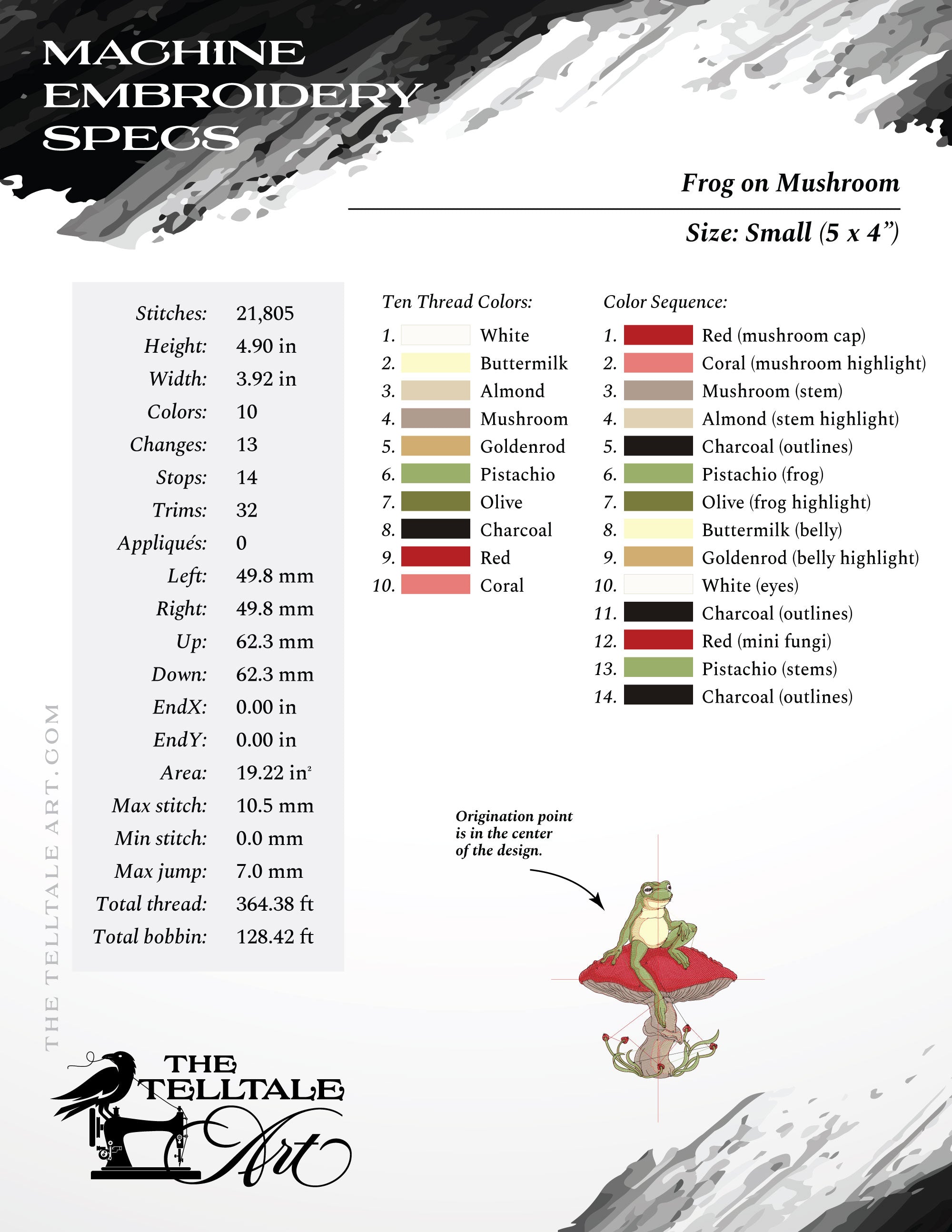 Relaxed Frog on Mushroom – Illustrated Nature Whimsy – Five Sizes 5 to 9 Inches