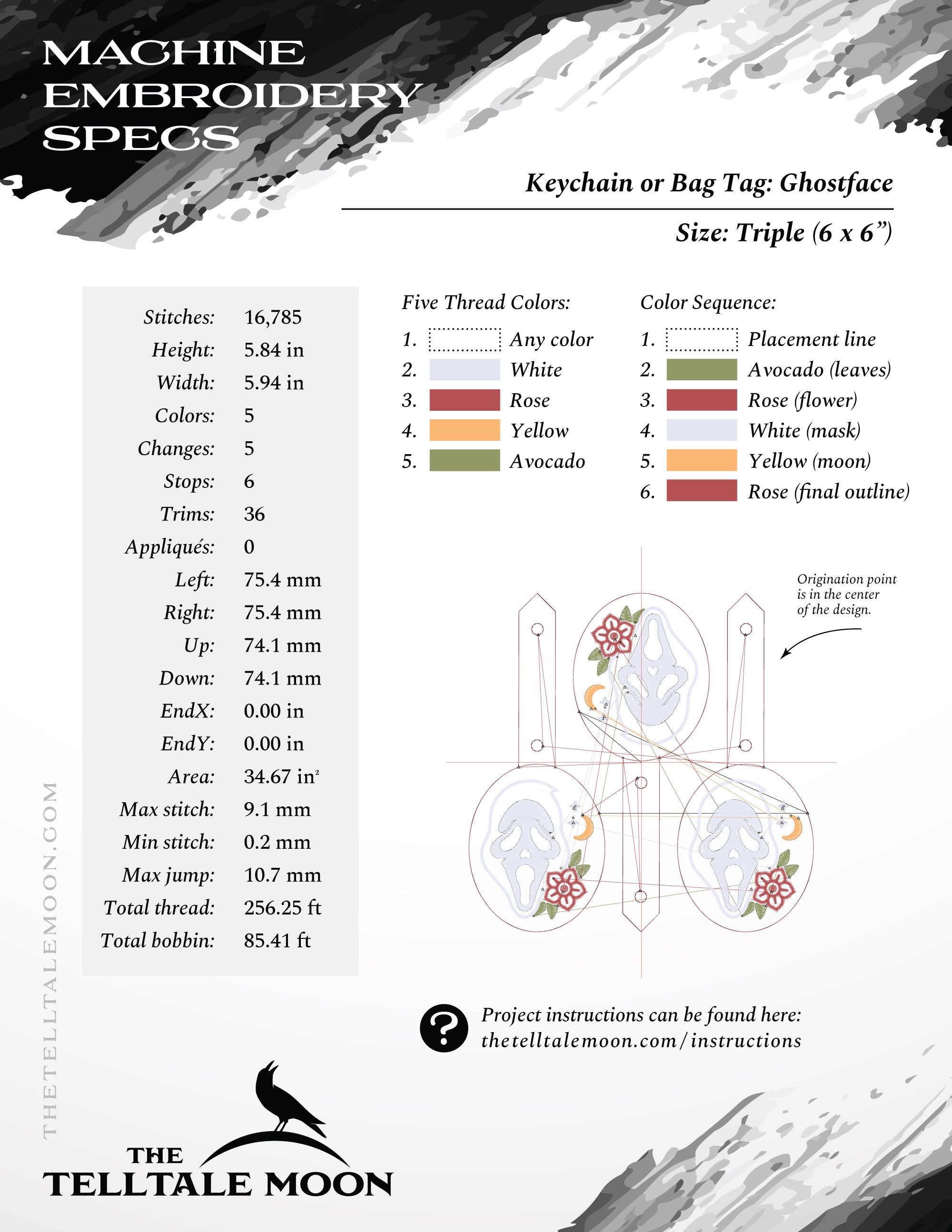 Embroidery: Ghostly Tattoo-style Set - Icon, Keychain, and Coffee Sleeve