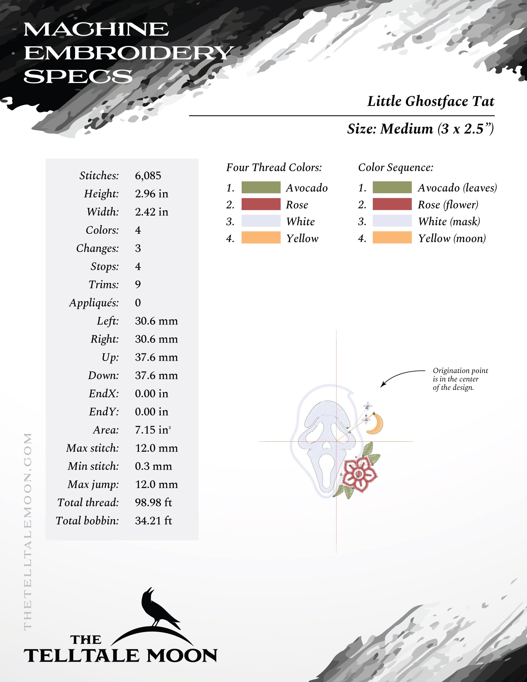 Embroidery: Ghostly Tattoo-style Set - Icon, Keychain, and Coffee Sleeve