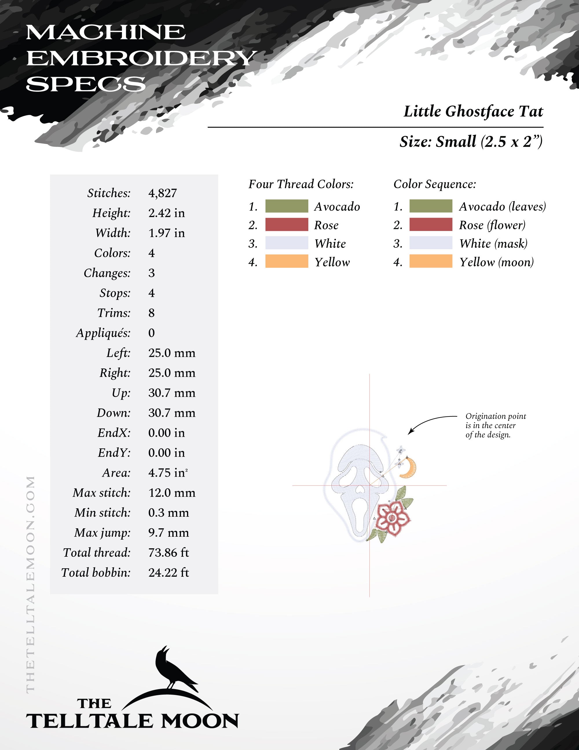 Embroidery: Ghostly Tattoo-style Set - Icon, Keychain, and Coffee Sleeve