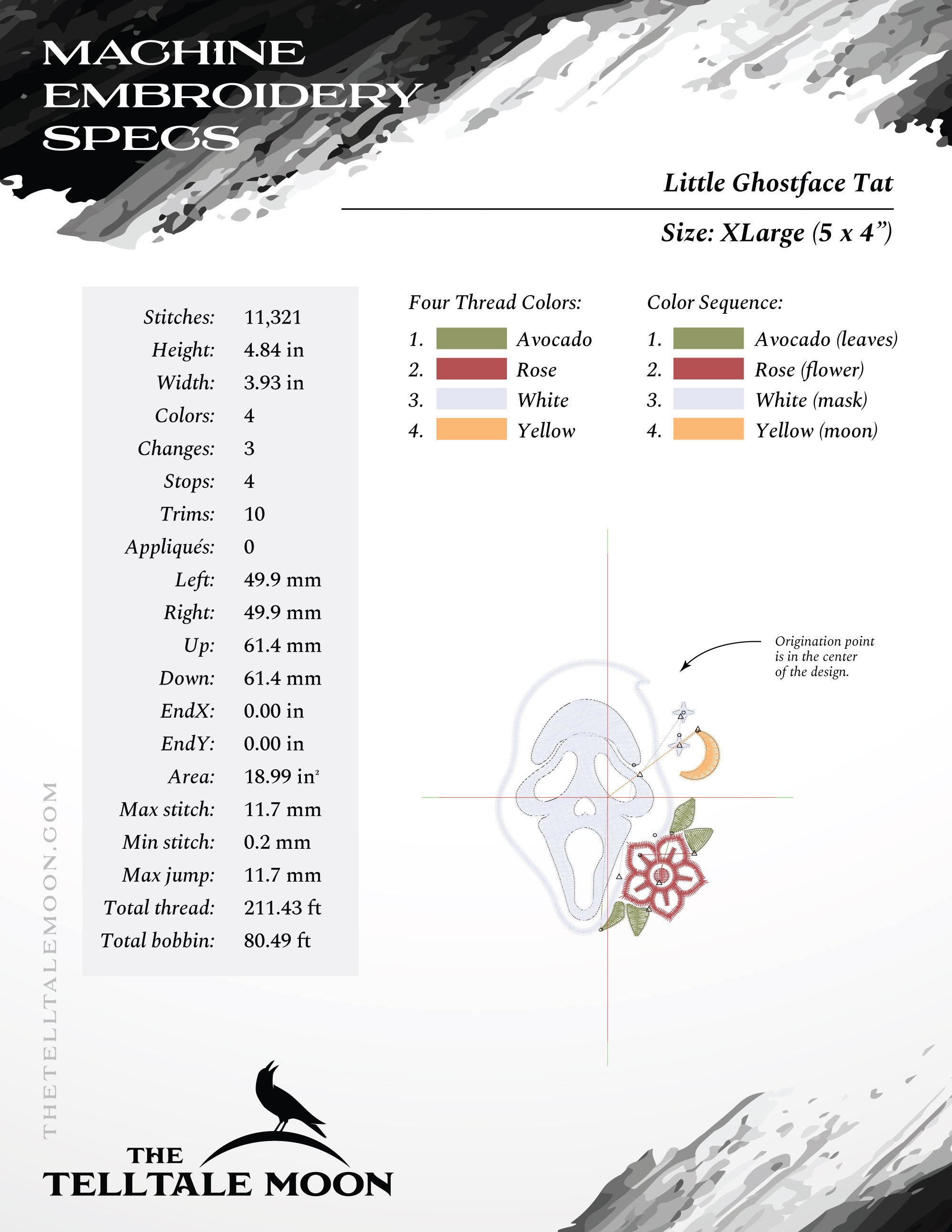 Embroidery: Ghostly Tattoo-style Set - Icon, Keychain, and Coffee Sleeve