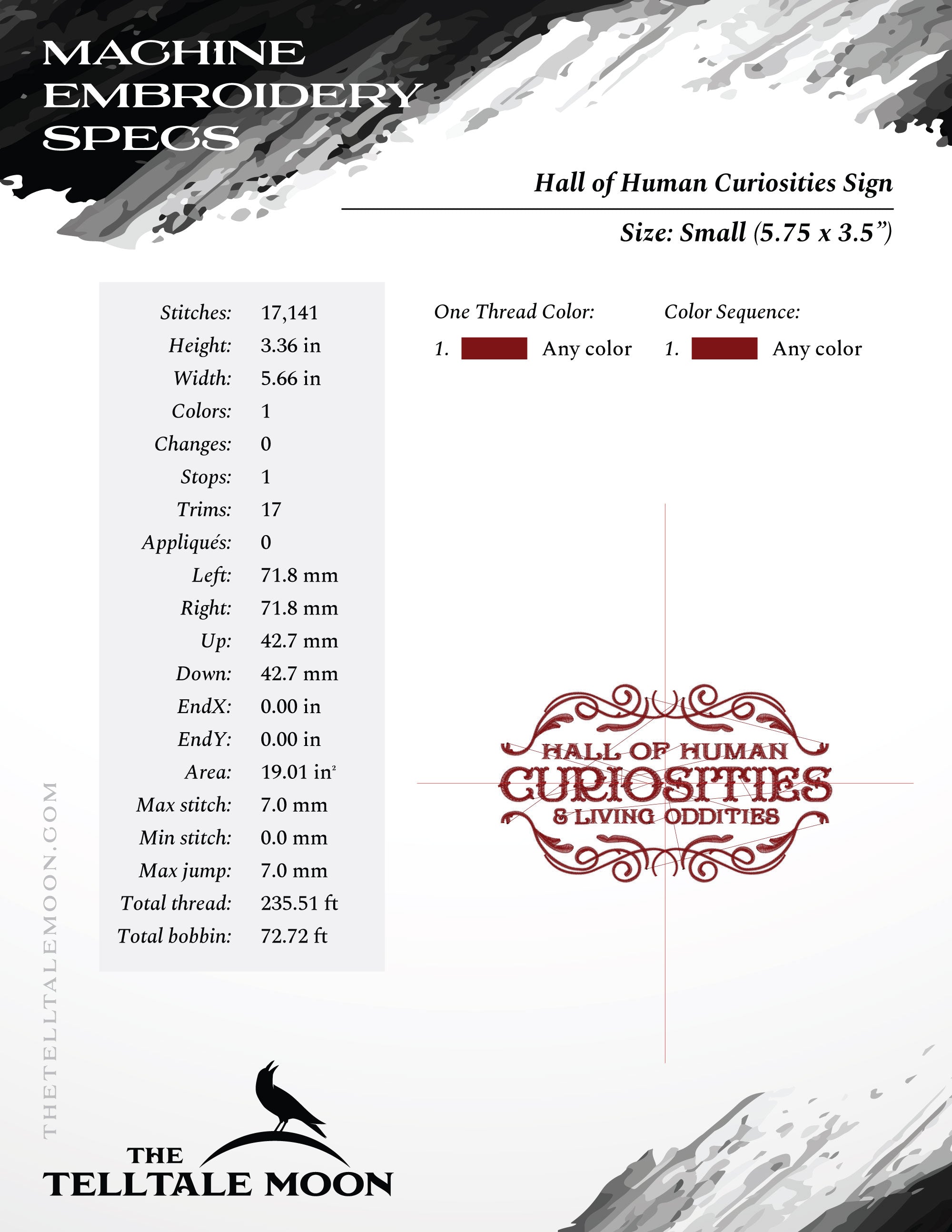 Embroidery: "Hall of Human Curiosities" Vintage Theme - Includes Several Variations and Sizes