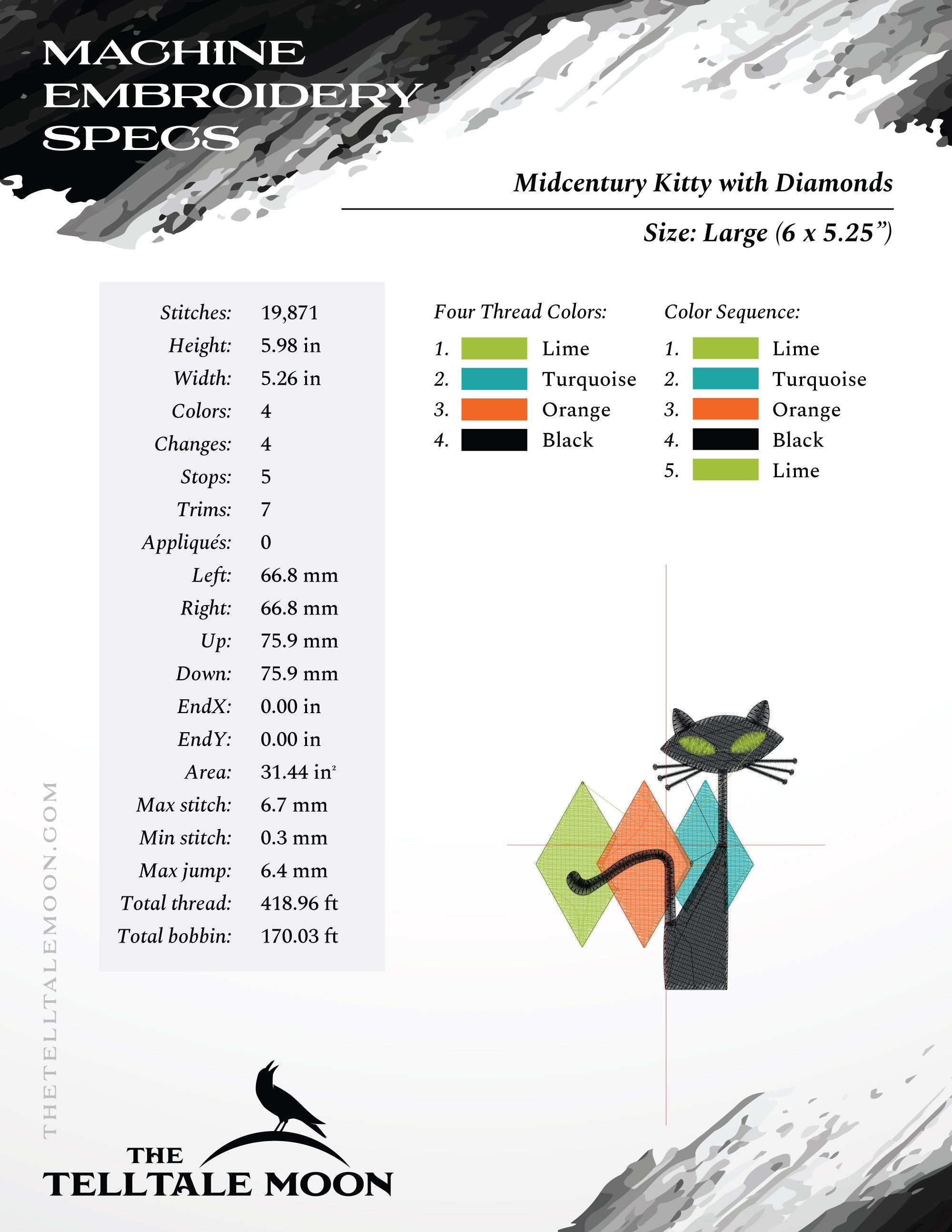 Atomic Lounge Kitty – Four Sizes 4 to 7 Inches – Midcentury Neon