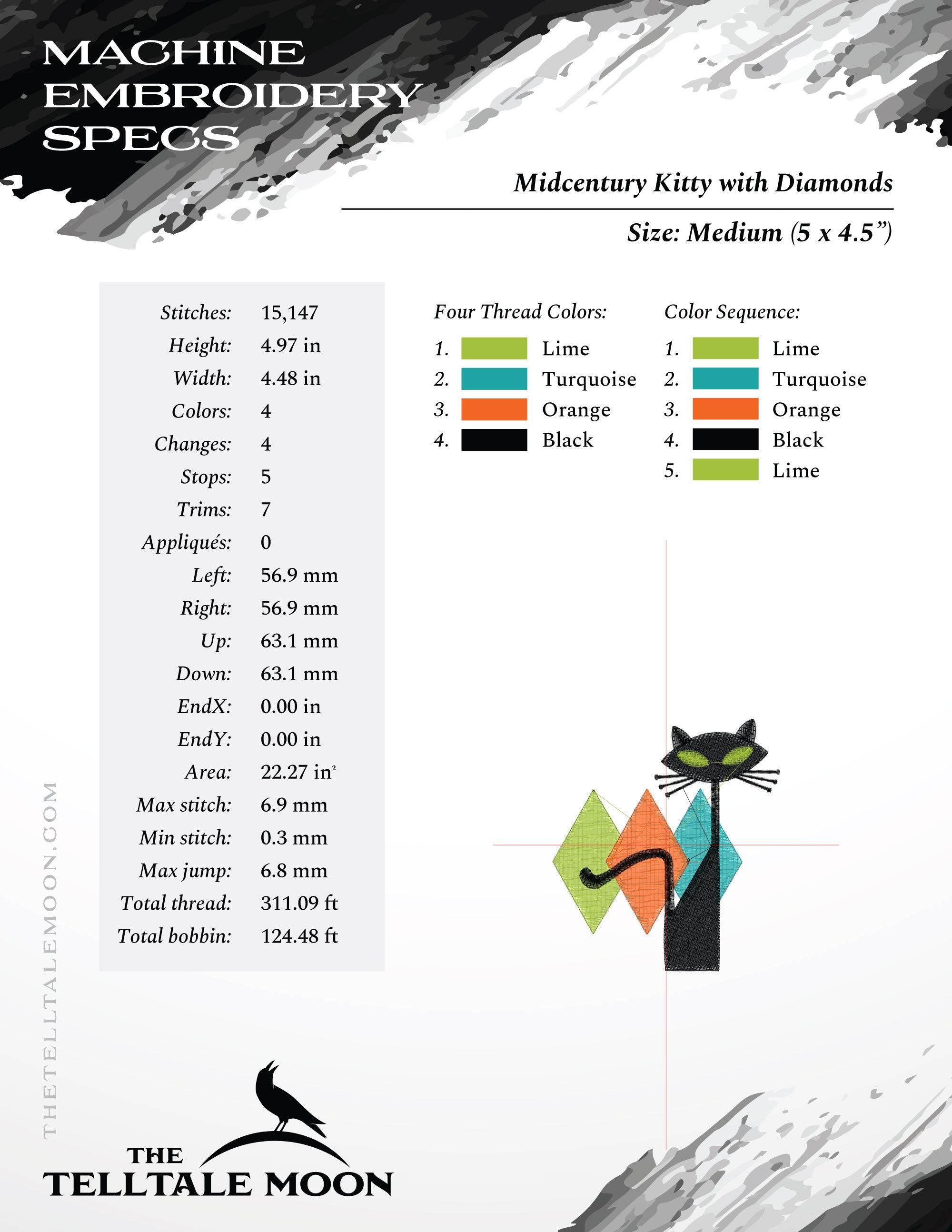Atomic Lounge Kitty – Four Sizes 4 to 7 Inches – Midcentury Neon