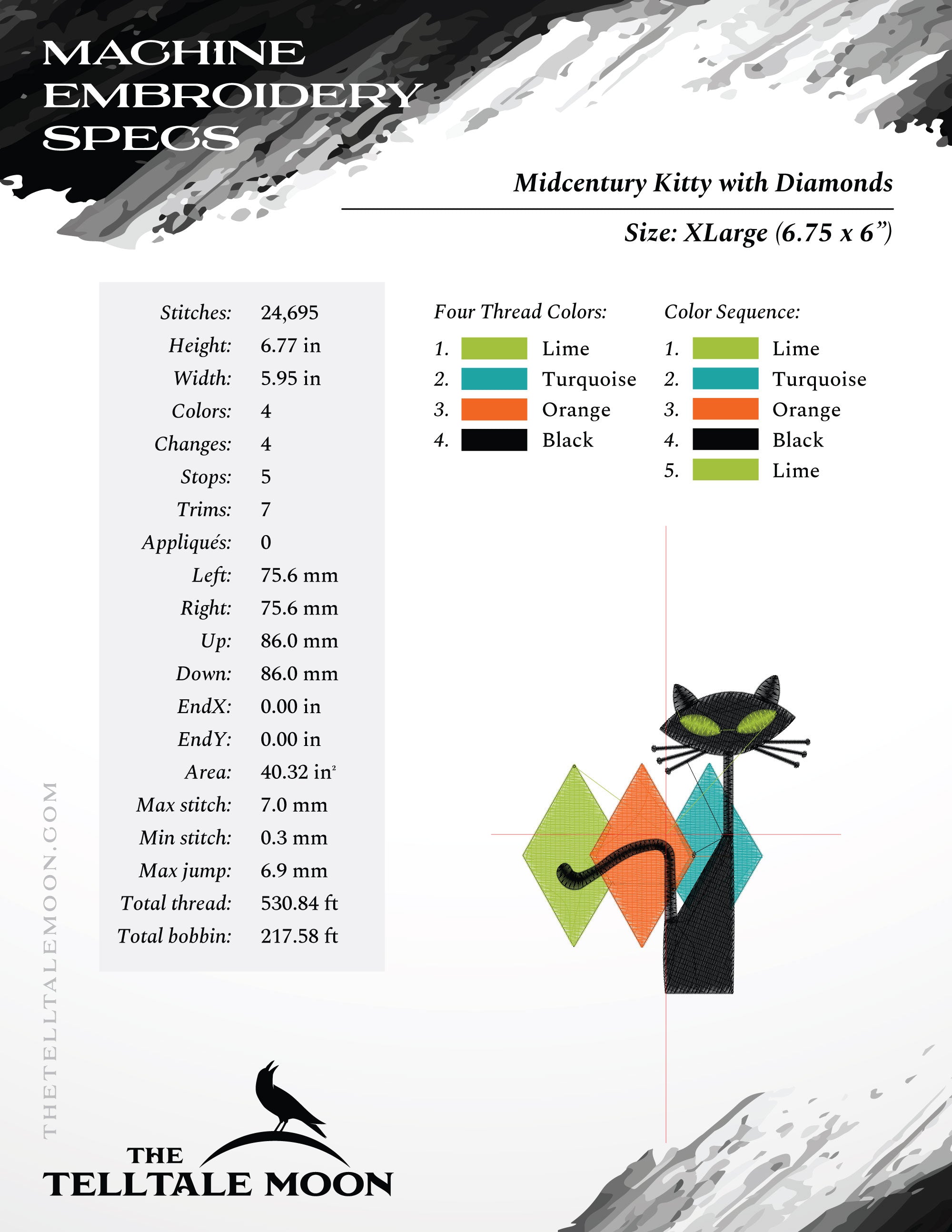 Atomic Lounge Kitty – Four Sizes 4 to 7 Inches – Midcentury Neon
