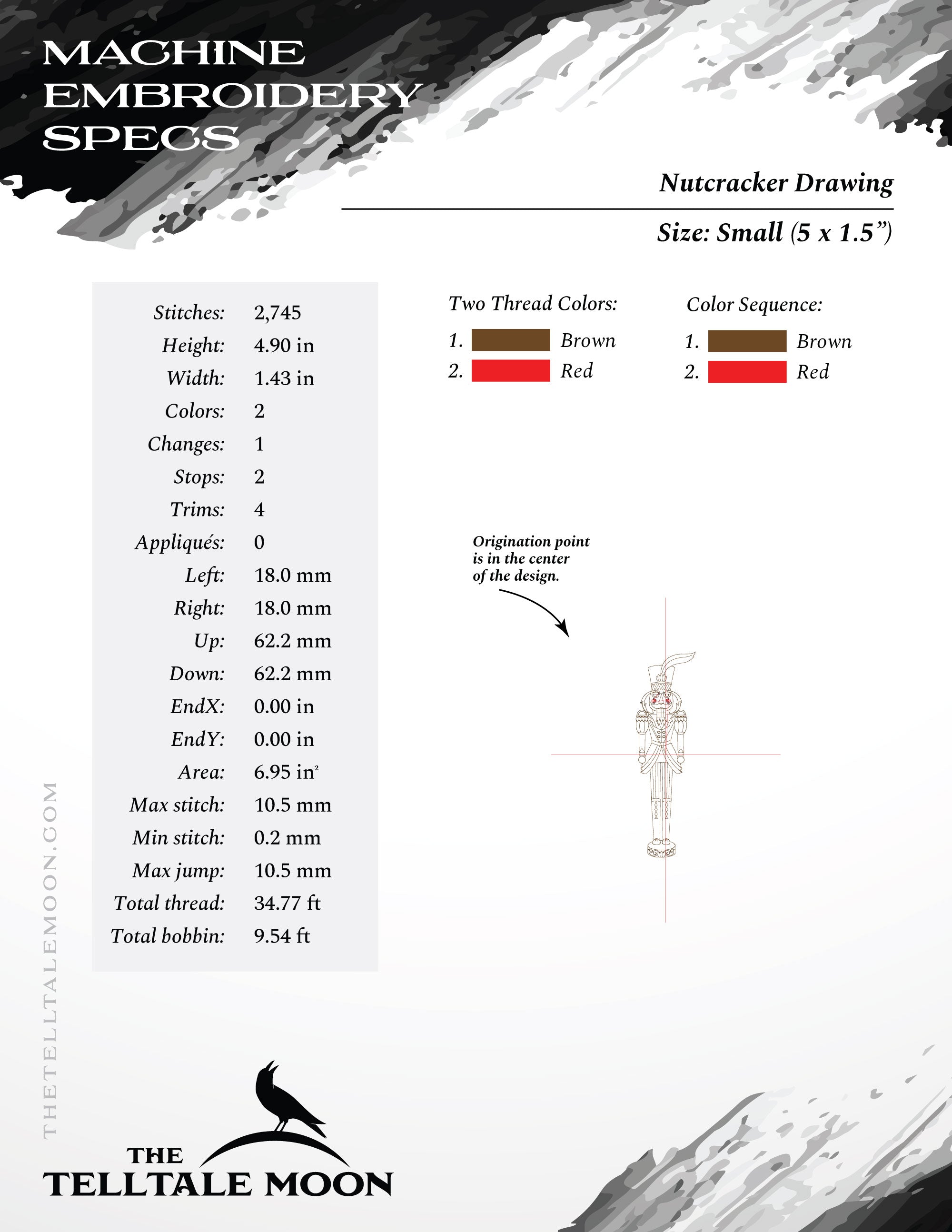 Embroidery Set: Drawings of Four Nutcrackers, PLUS Pennant and Tree Skirt Artwork for Classic Decorating - 6x6, 5x7, and Larger Hoops