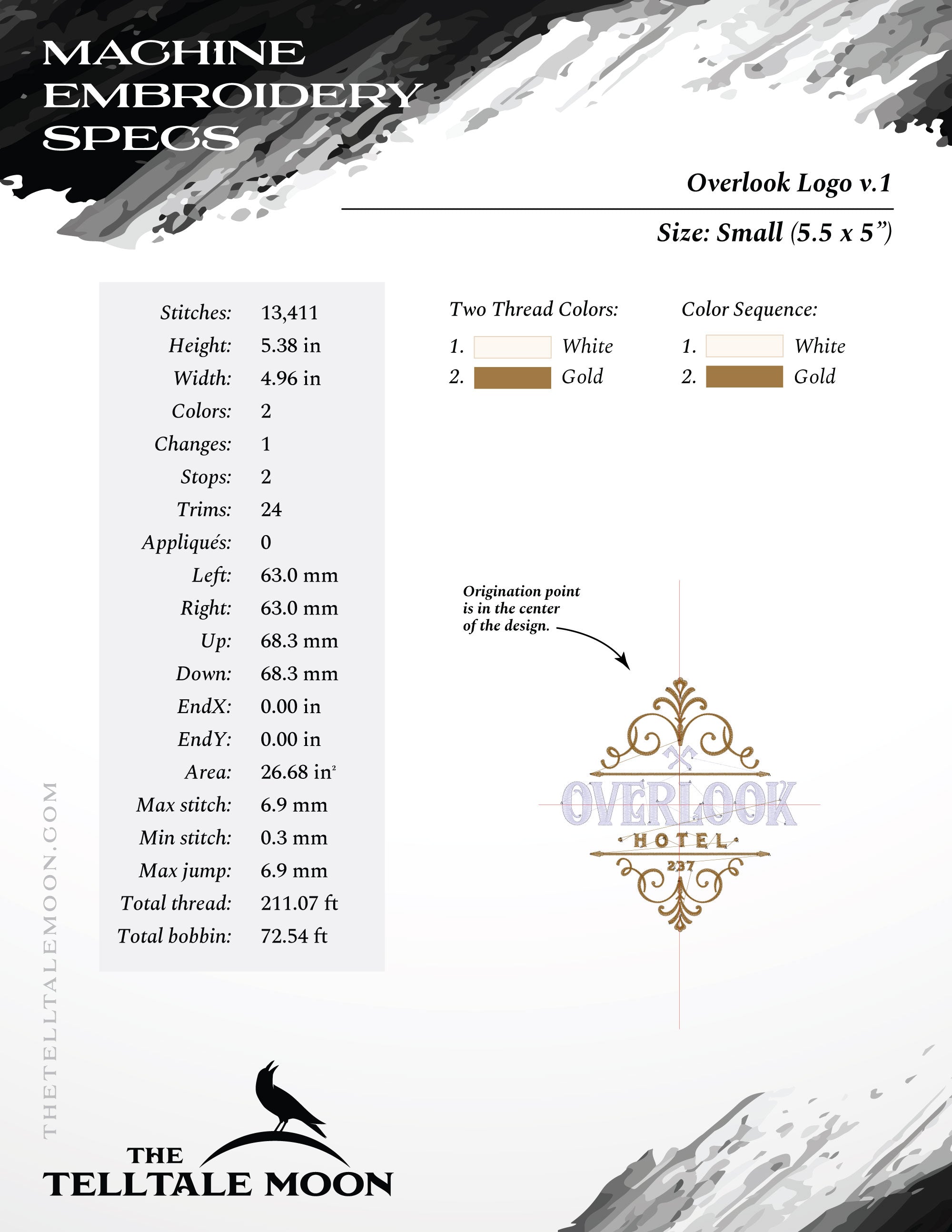 Embroidery: Haunted Hotel Design Set - Three Versions Included, Plus Matching Corner