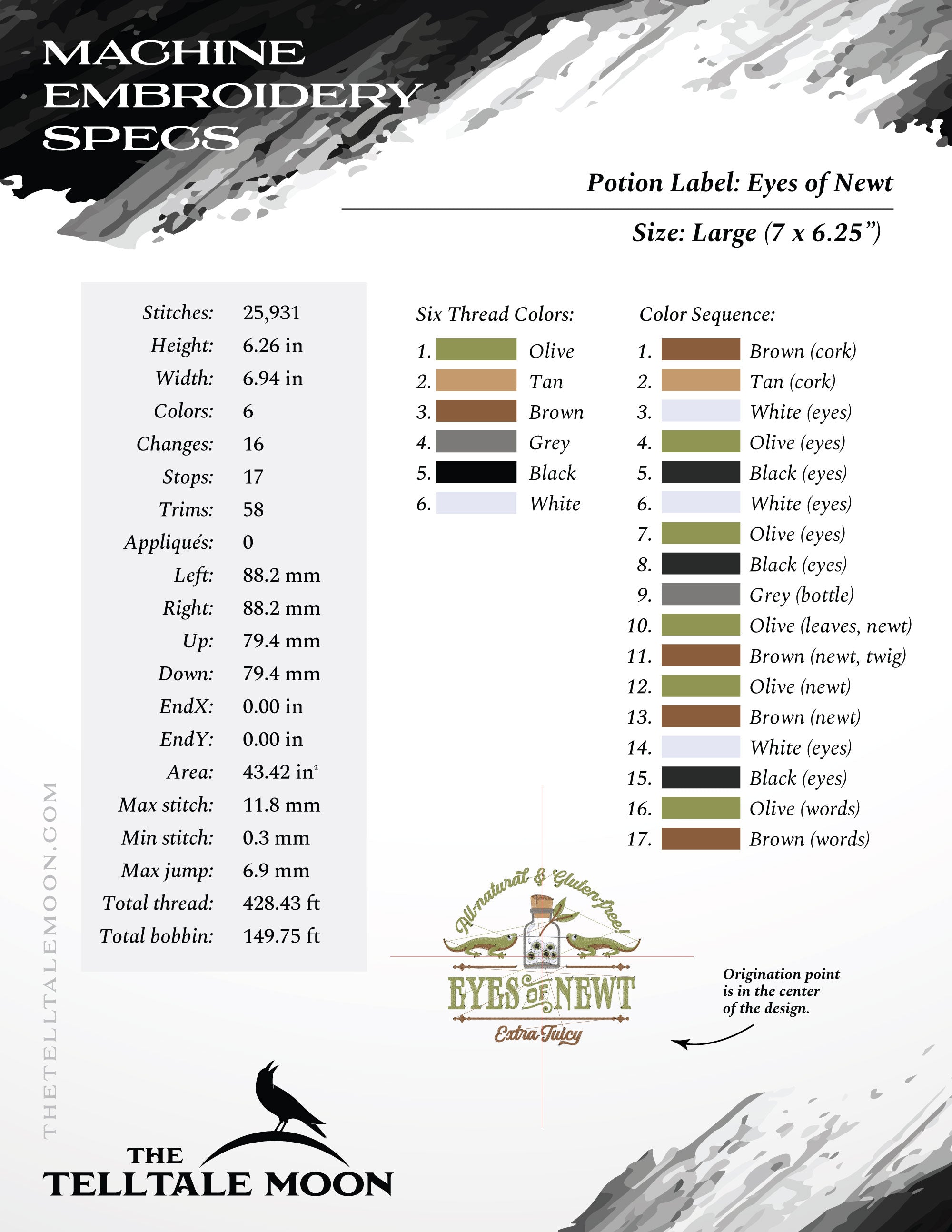 Old Timey "Eyes of Newt" Label Design - Four Sizes 5 to 8 Inches Wide