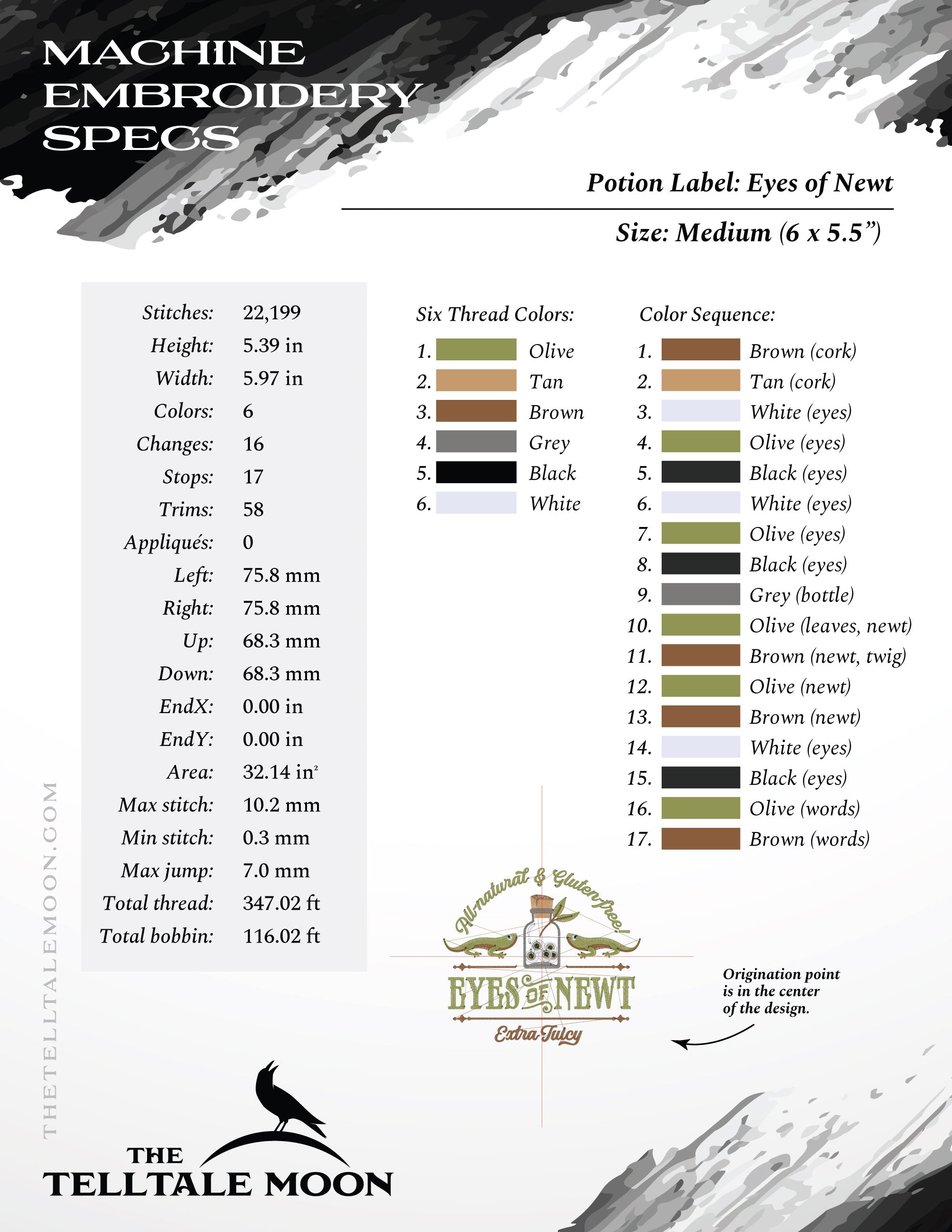 Old Timey "Eyes of Newt" Label Design - Four Sizes 5 to 8 Inches Wide