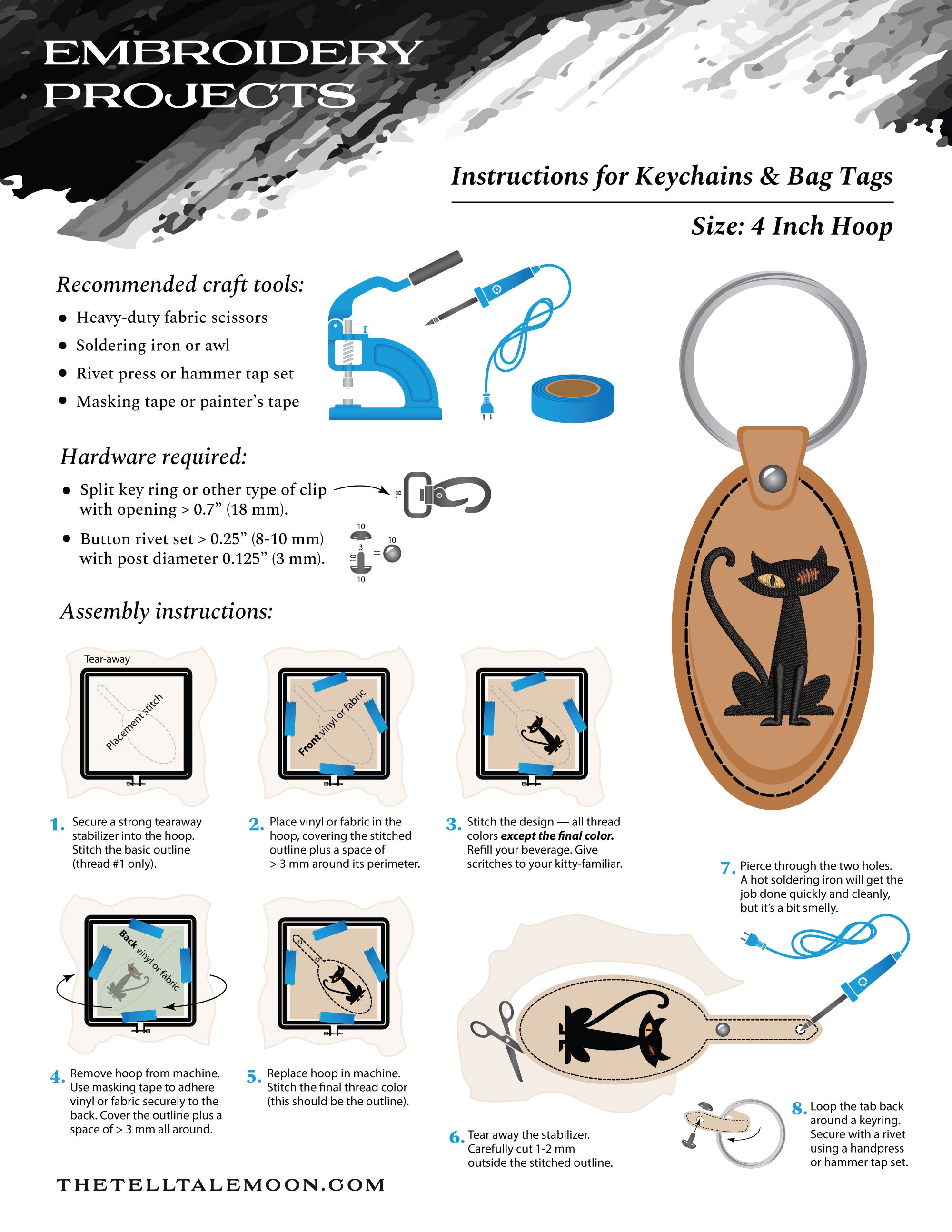 Embroidery: Ghostly Tattoo-style Set - Icon, Keychain, and Coffee Sleeve