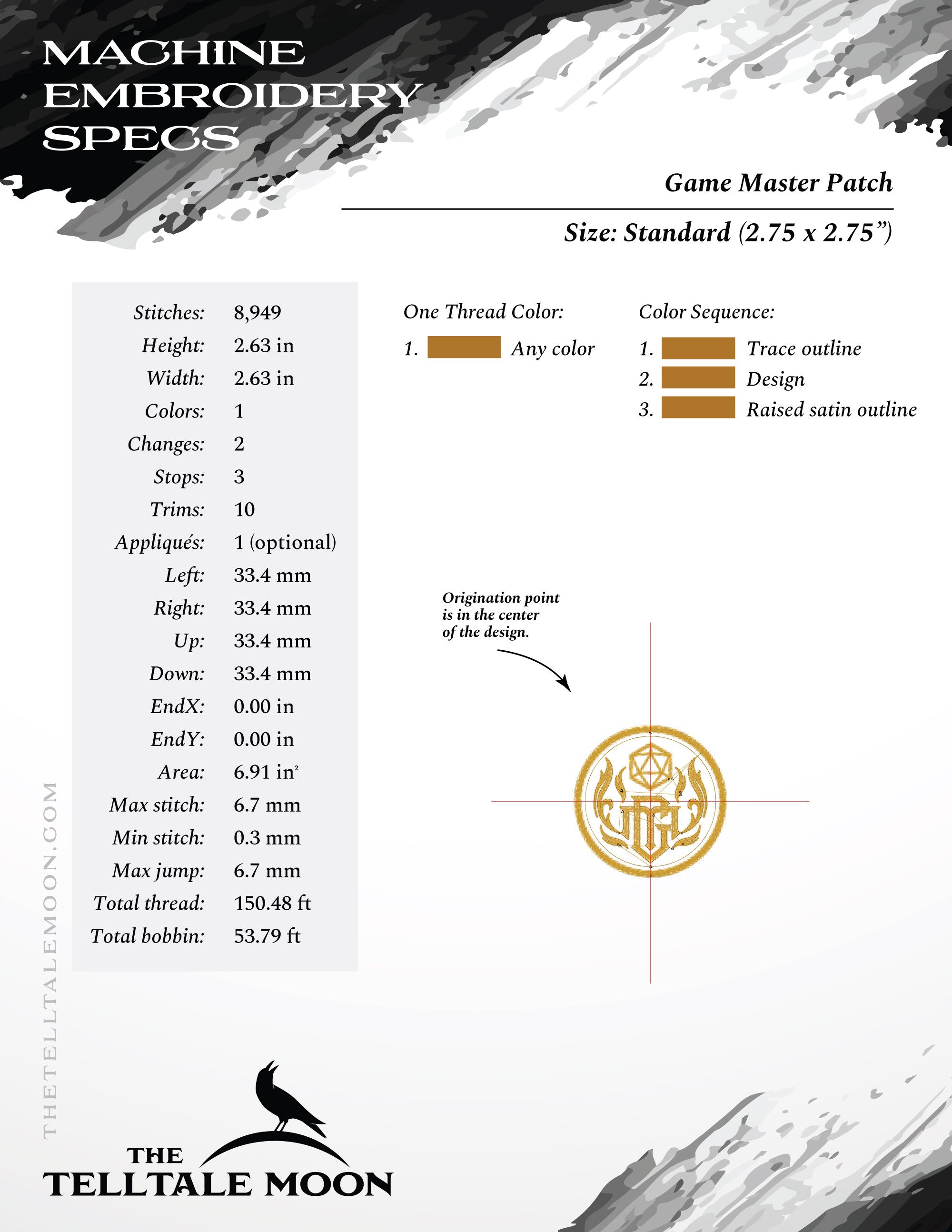 The Game Master Project Set – Heraldic RPG Embroidery Collection – Four Projects