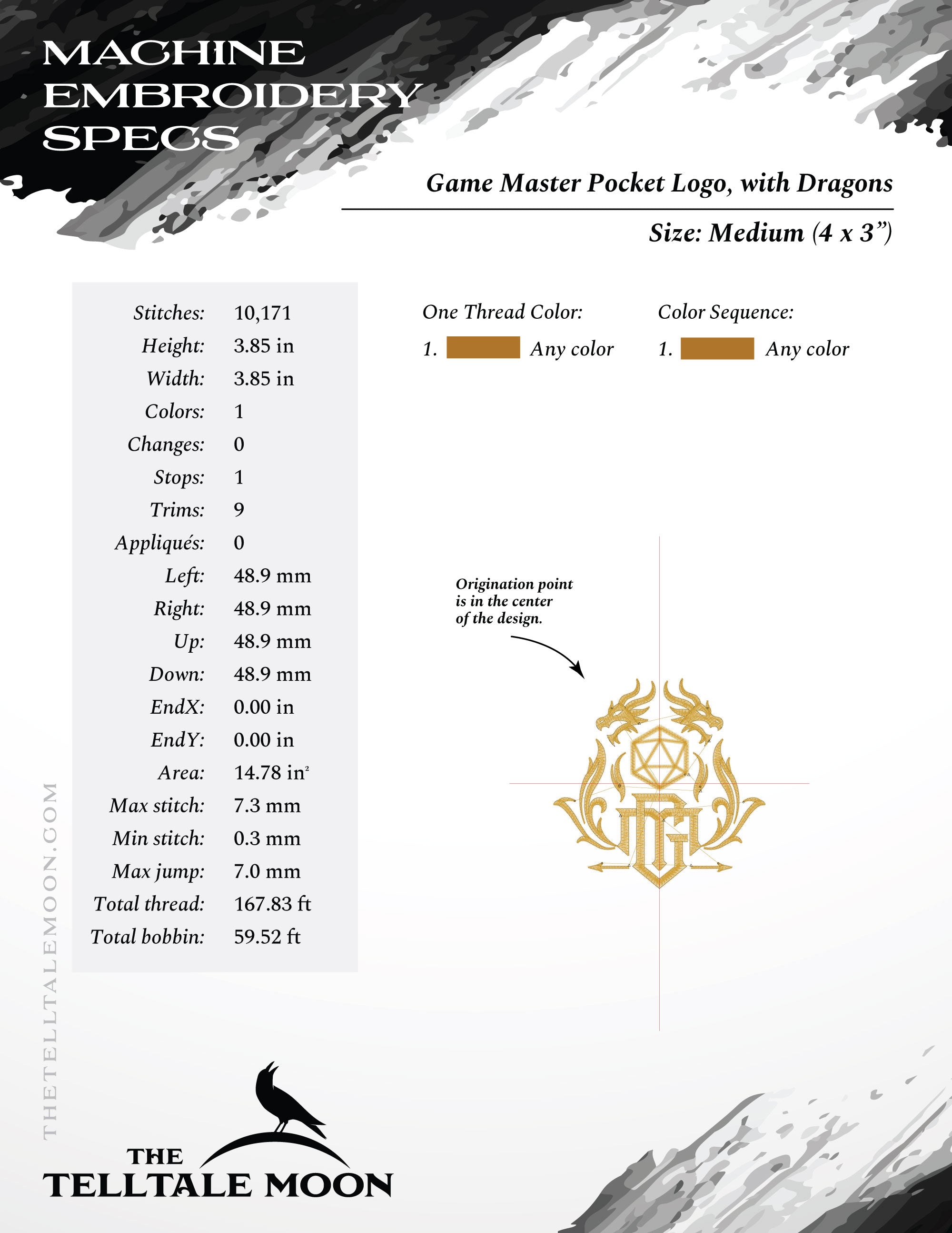 The Game Master Project Set – Heraldic RPG Embroidery Collection – Four Projects