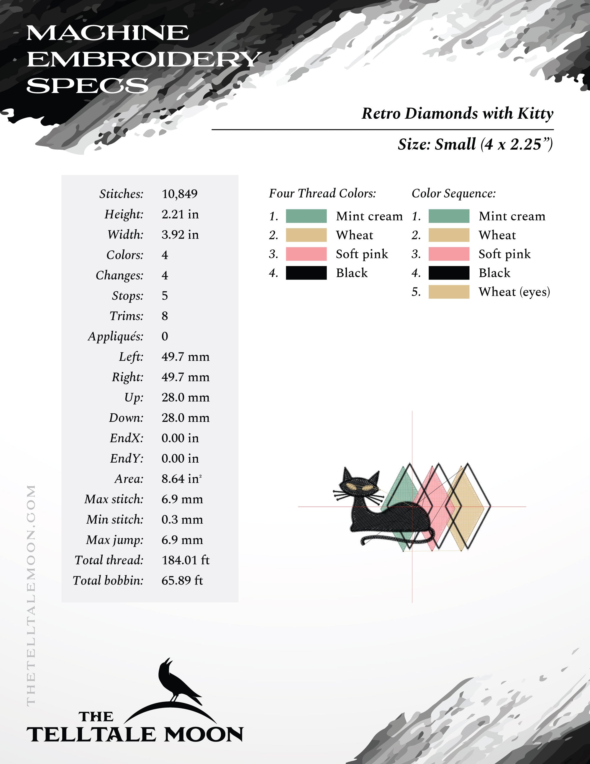 Midcentury Mod Kitty – Five Sizes 4 to 7 Inches – Retro Atomic