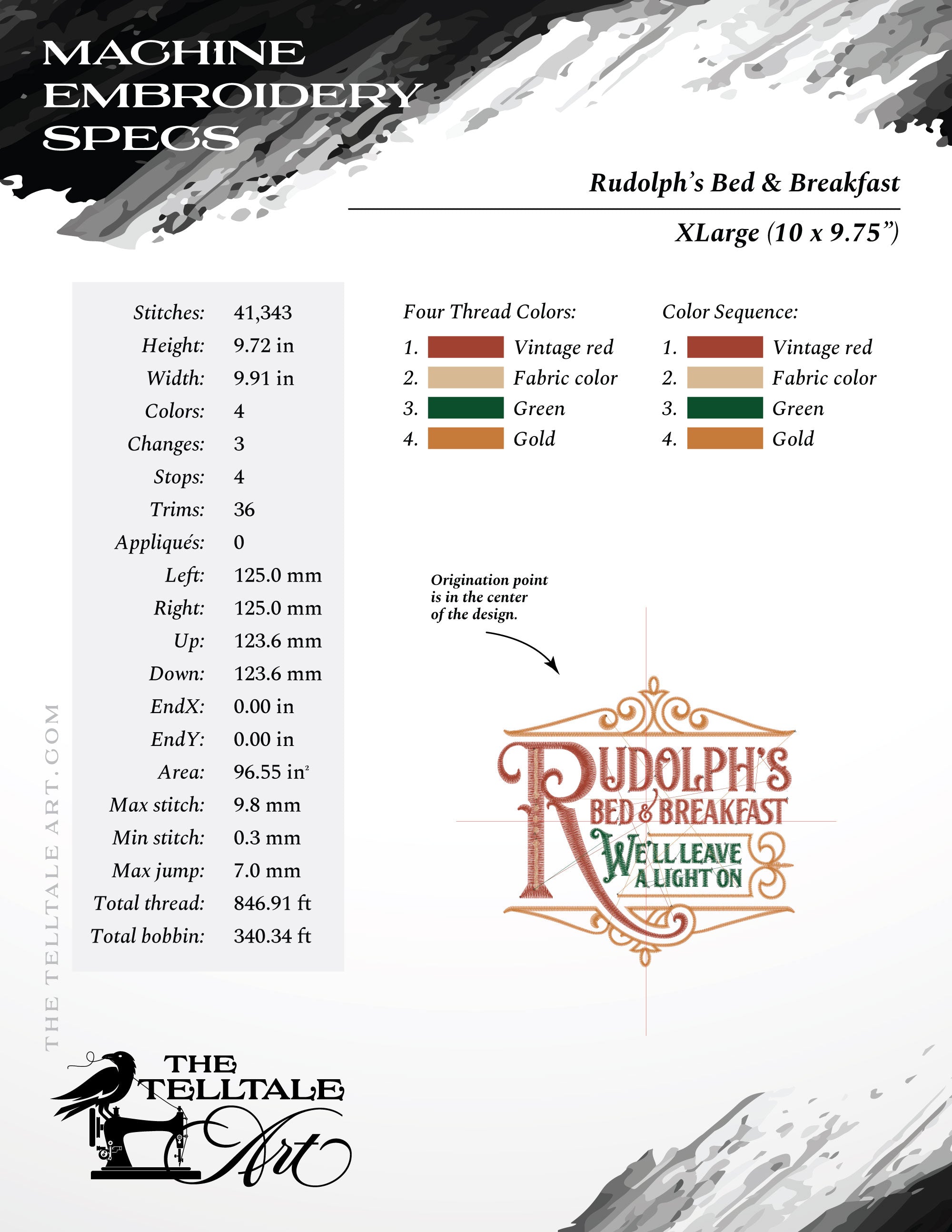 Rudolph’s Bed & Breakfast – Four Sizes 5 to 10 Inches – Vintage Christmas Sign