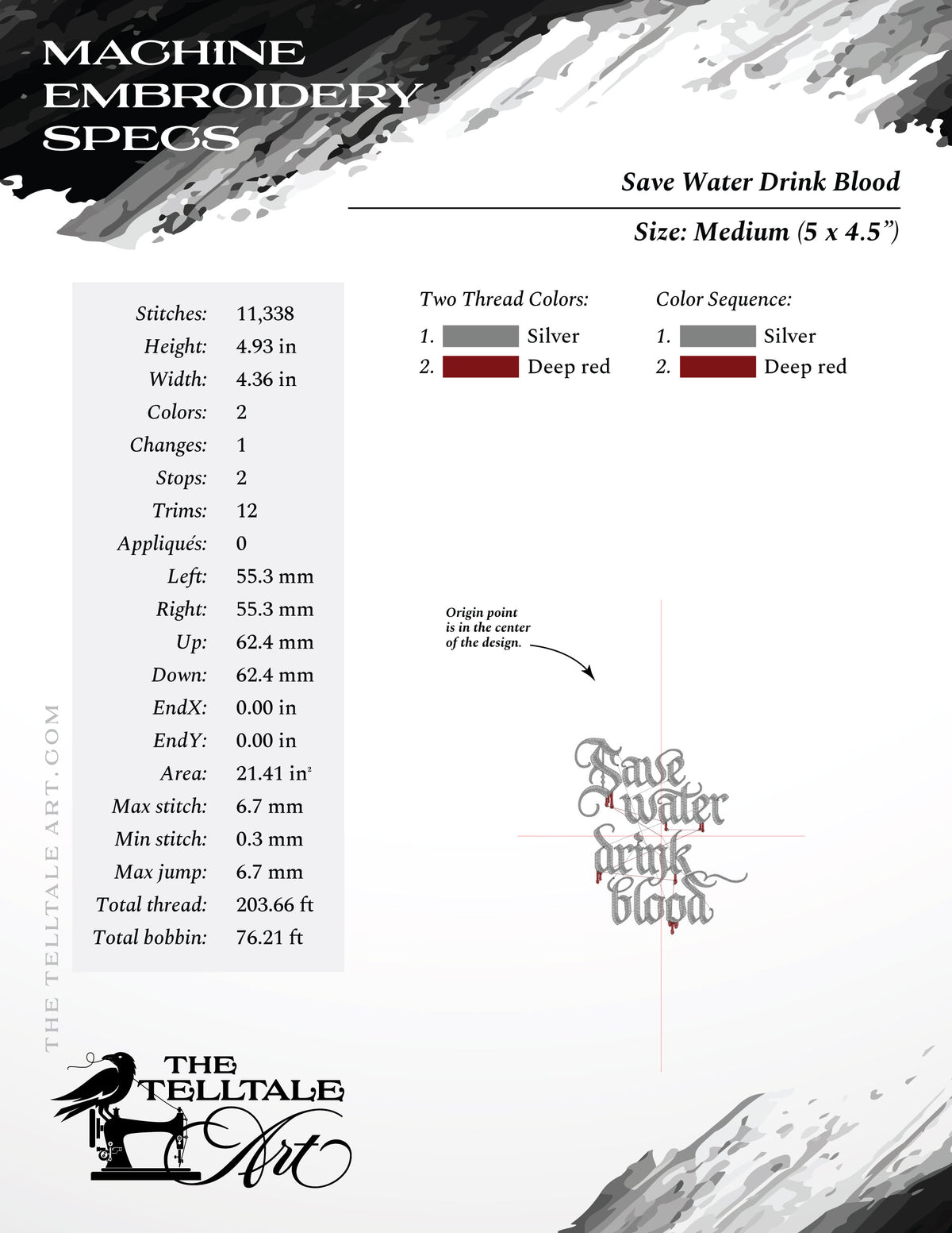 Save Water Drink Blood – Vampire Gothic – Three Sizes 4 to 7 Inches