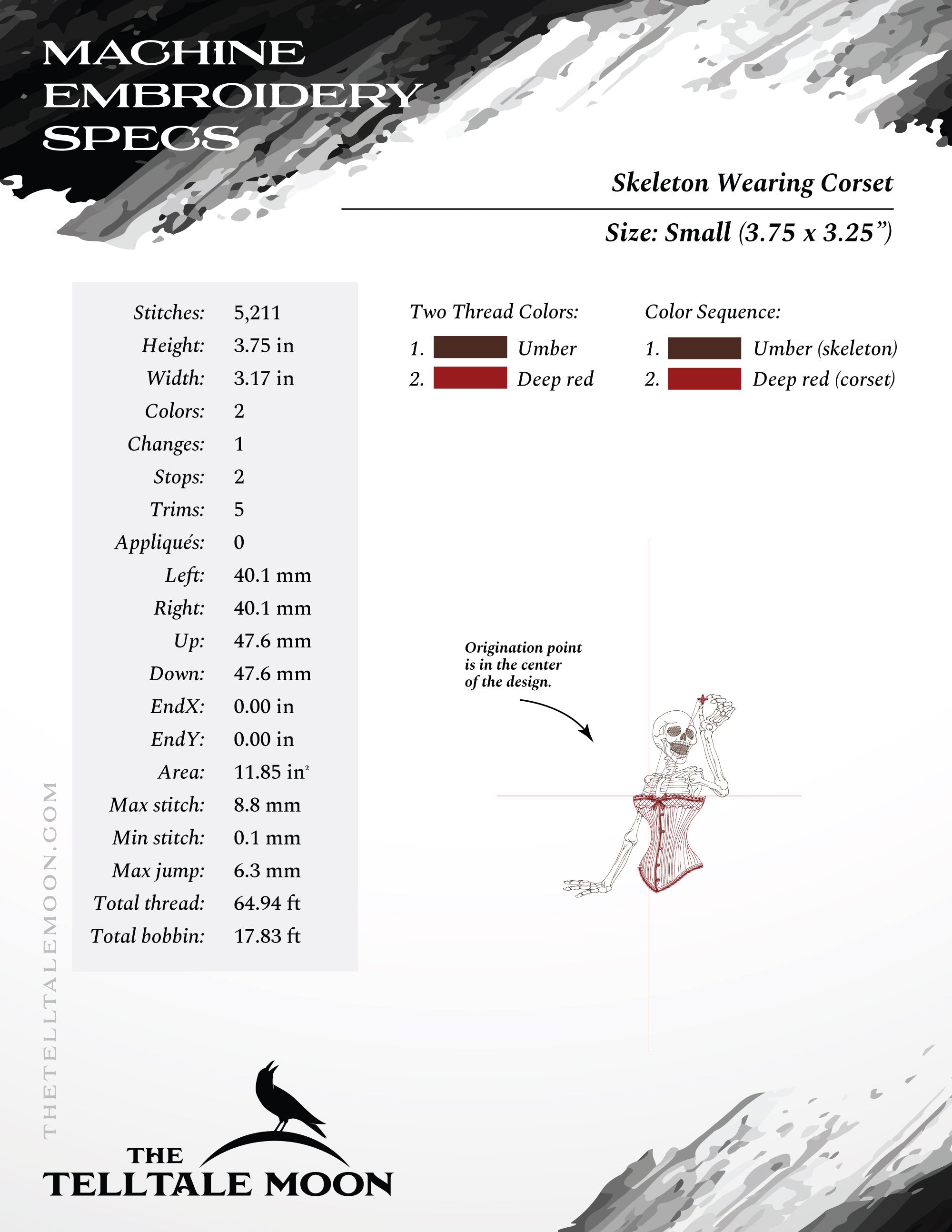 Embroidery: "Royal Corpus Corsets" - Three Styles - Six Sizes Each