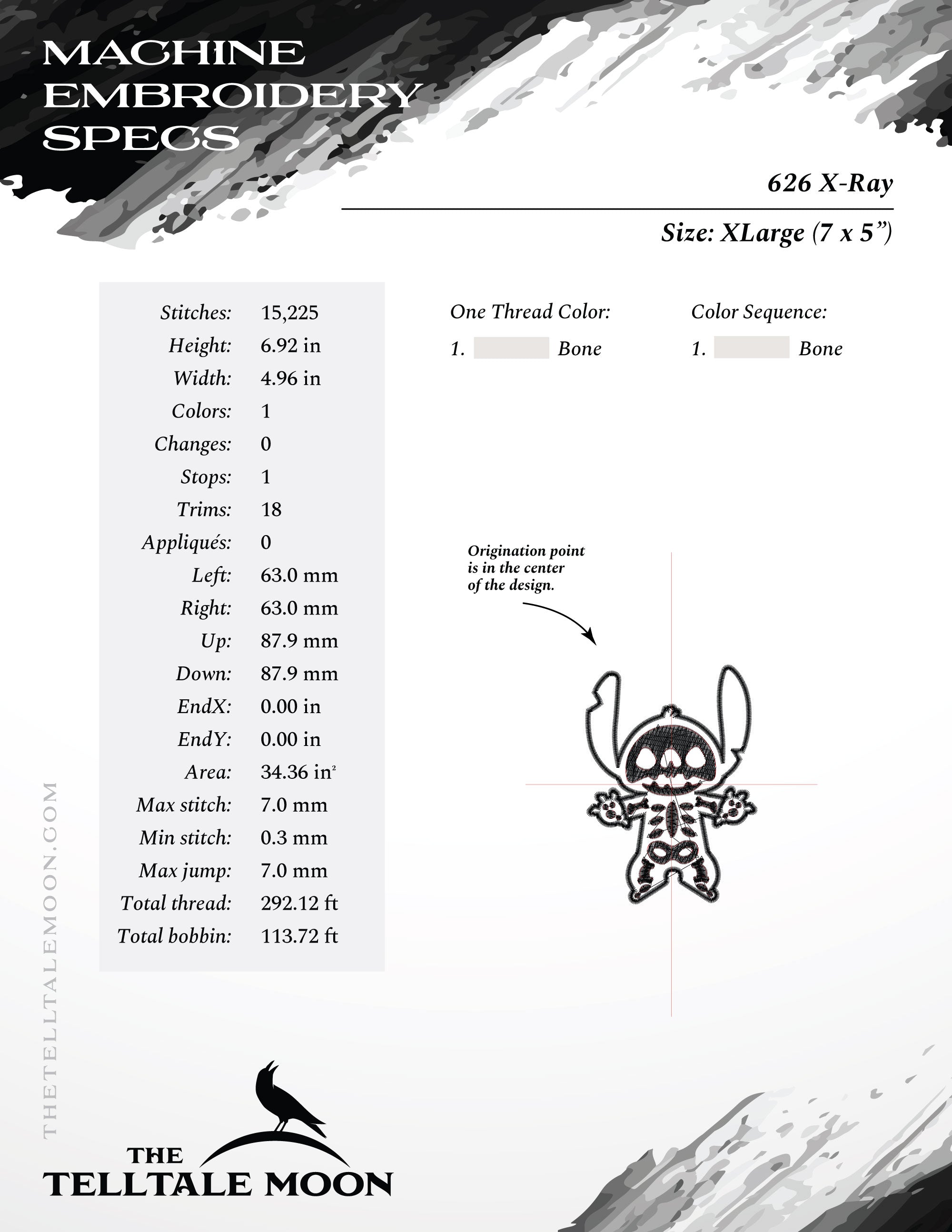 Embroidery: "626 X-Ray" Cute Design Inspired by Magic Kingdom & Stitch (Two Styles)