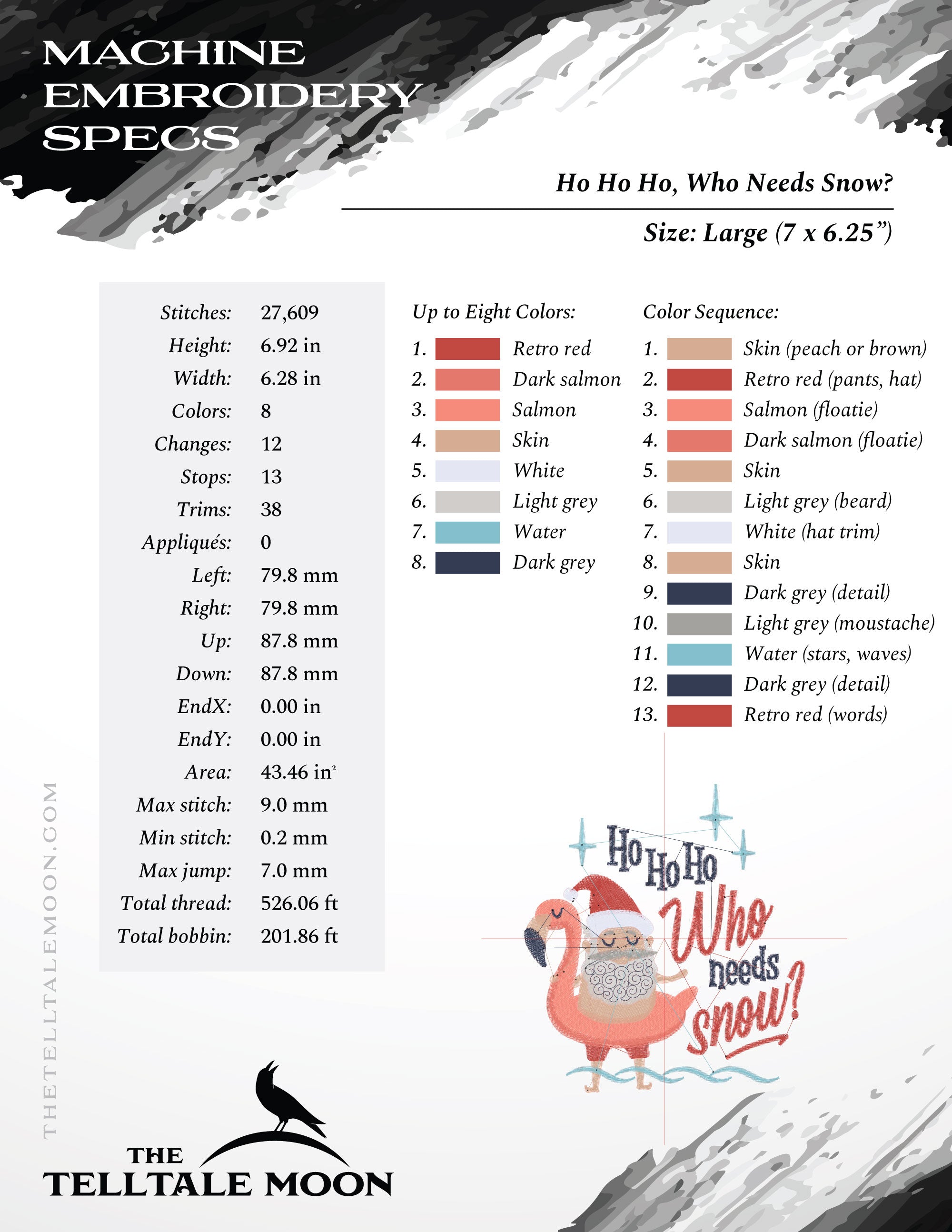 Santa Floating in a Flamingo – Four Sizes 5 to 8 Inches – Midcentury Christmas