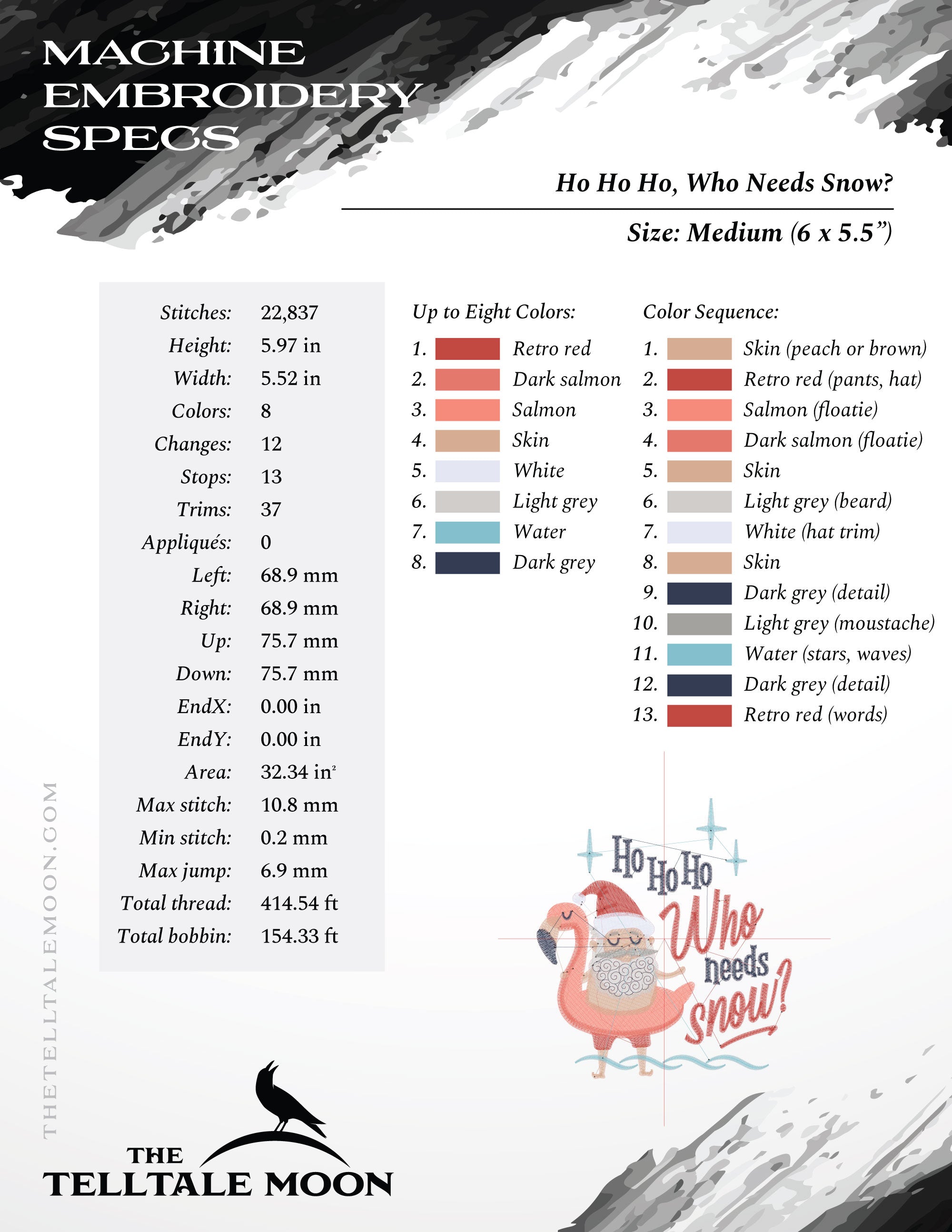 Santa Floating in a Flamingo – Four Sizes 5 to 8 Inches – Midcentury Christmas