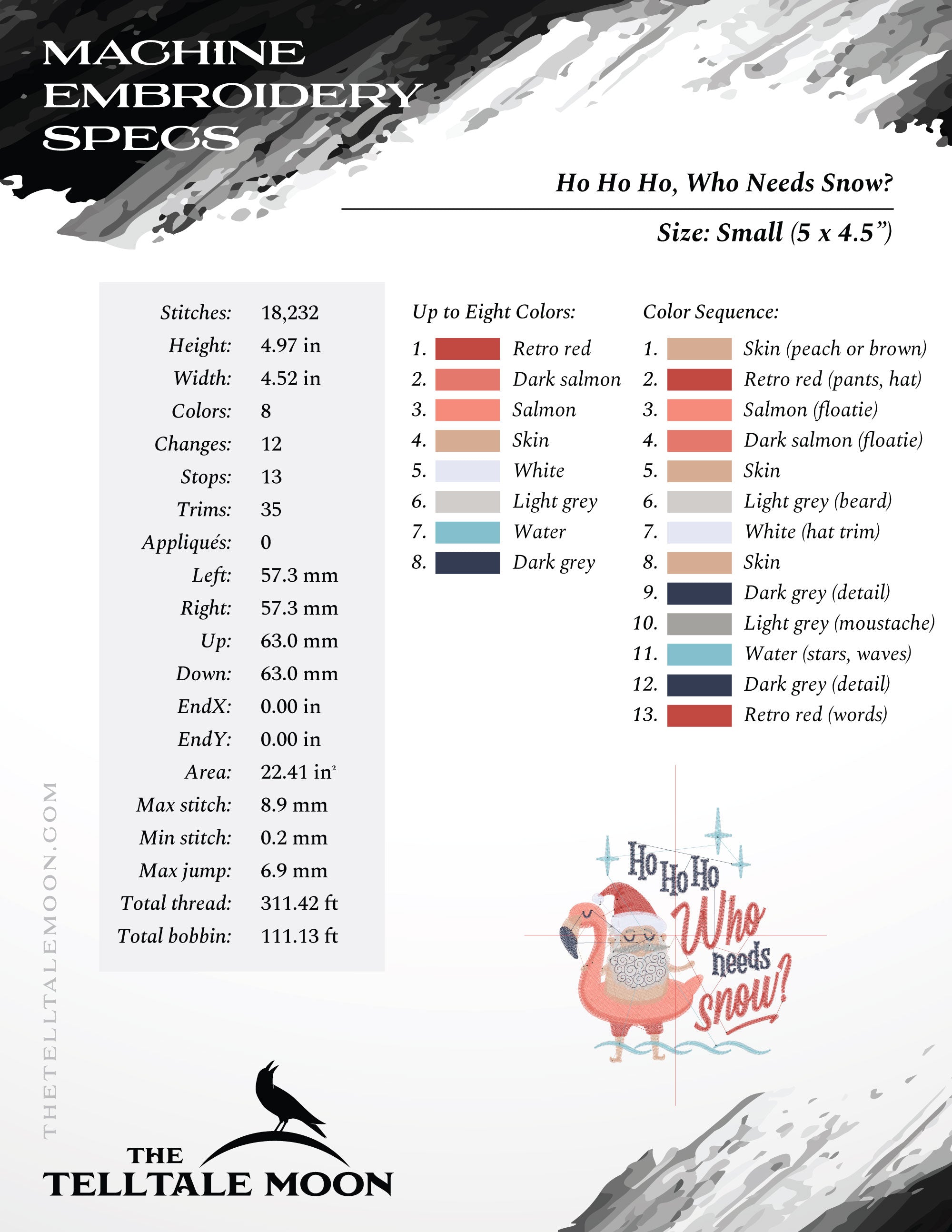 Santa Floating in a Flamingo – Four Sizes 5 to 8 Inches – Midcentury Christmas