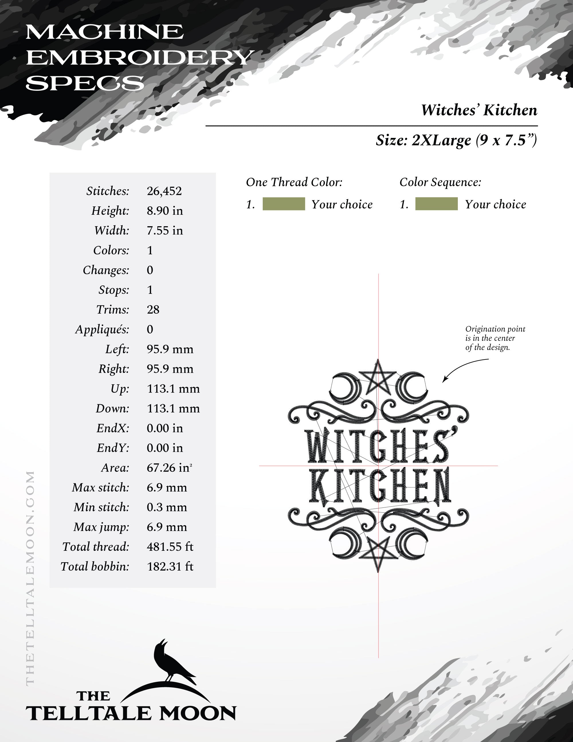 Embroidery: Witches' Kitchen - Five Sizes 5 to 9 Inches