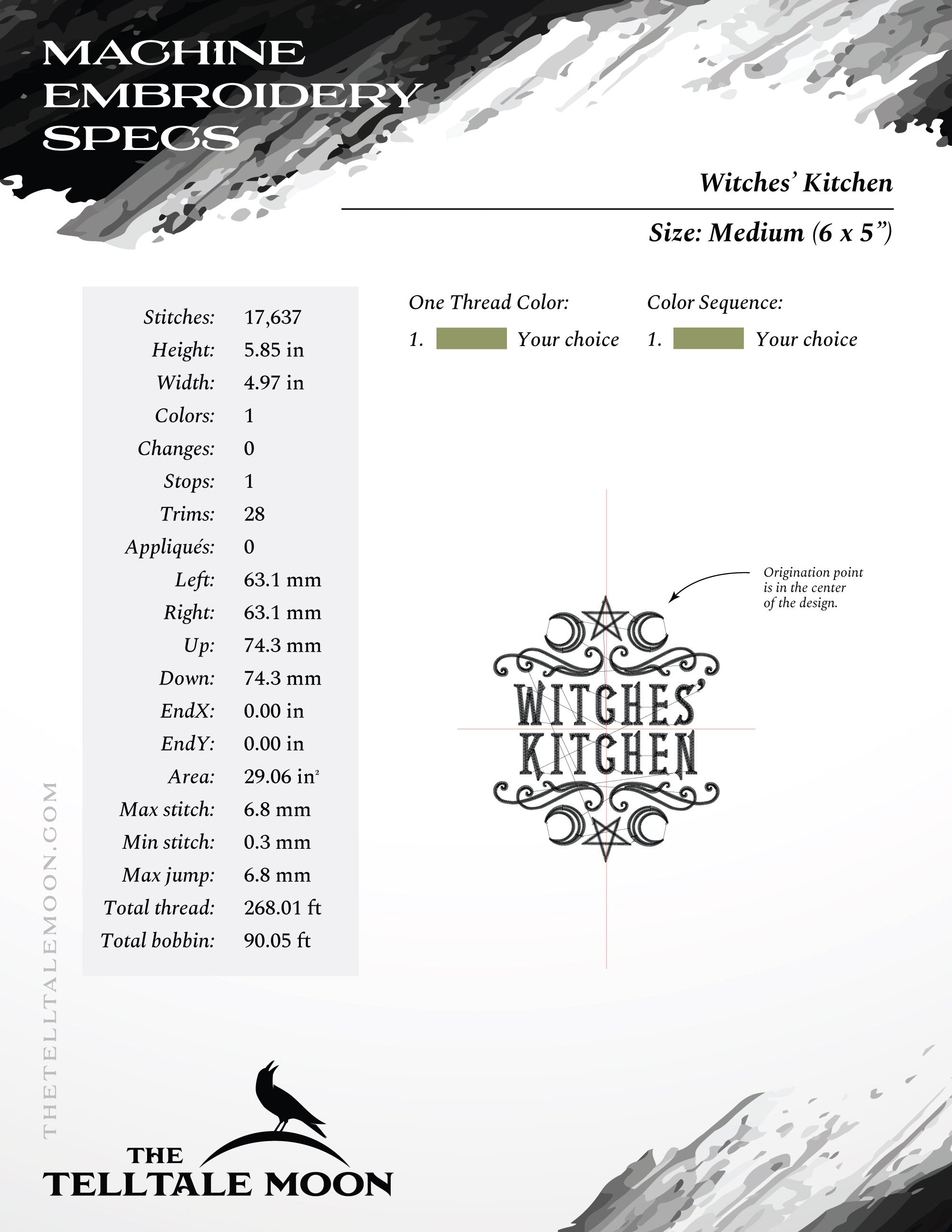 Embroidery: Witches' Kitchen - Five Sizes 5 to 9 Inches