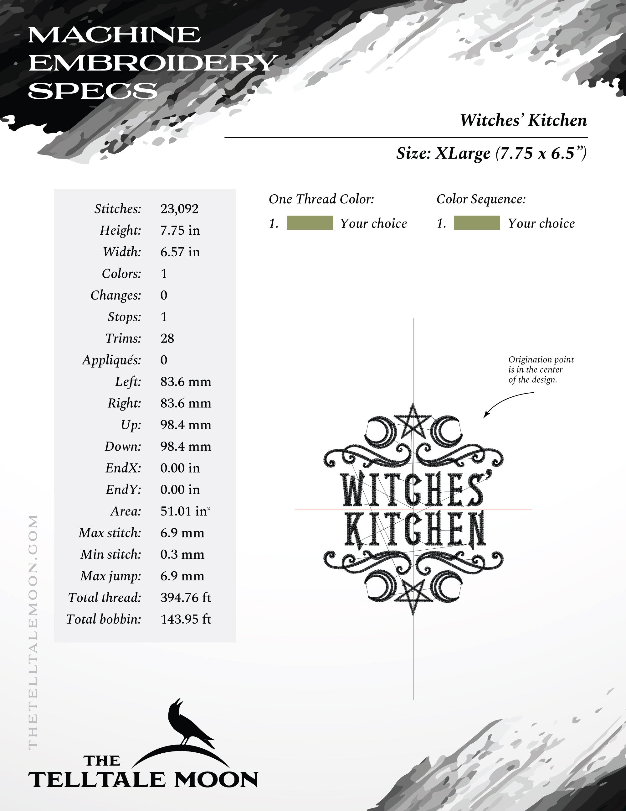 Embroidery: Witches' Kitchen - Five Sizes 5 to 9 Inches