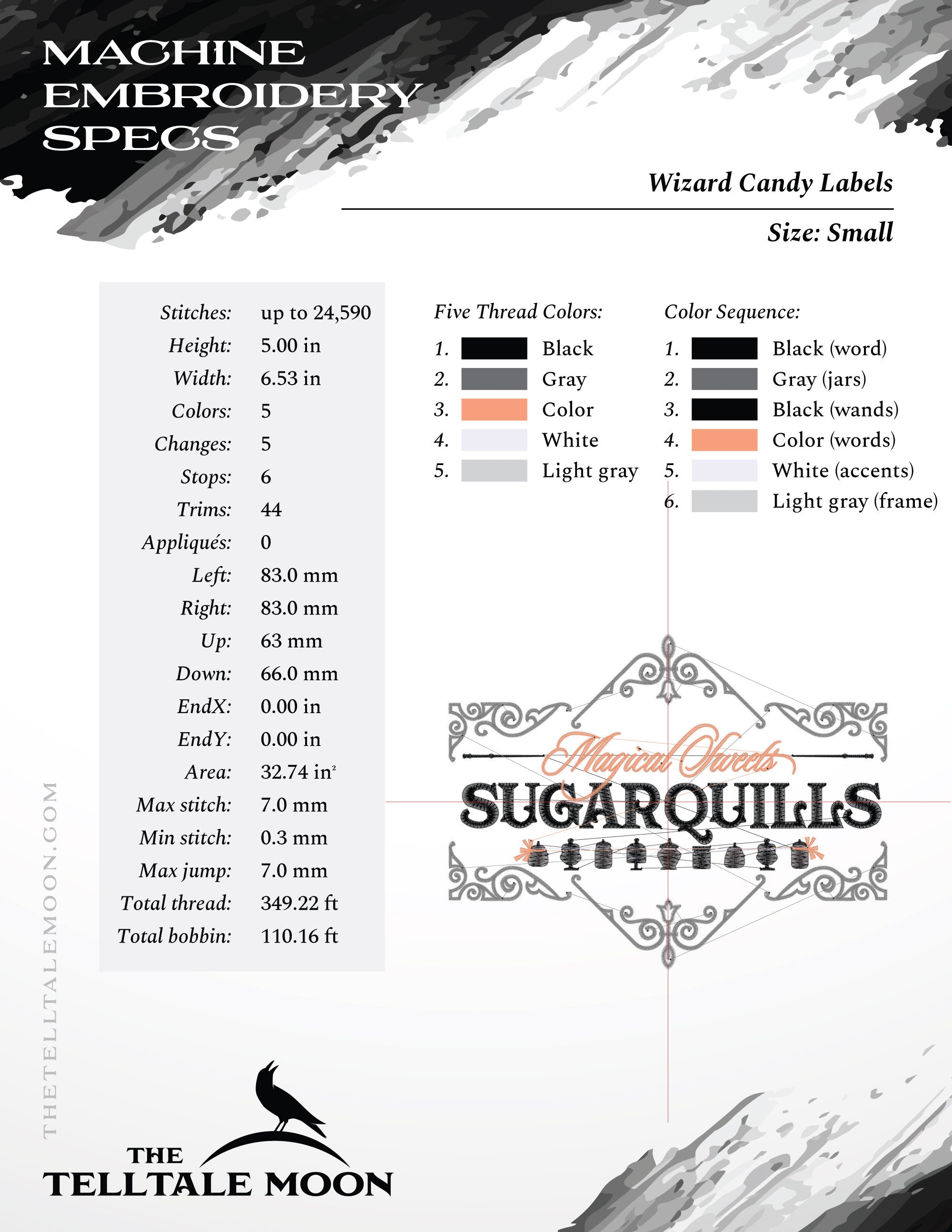 Wizard Candy Labels – Set of Six Vintage Magical Sweets Designs – 6 to 8 Inches Wide