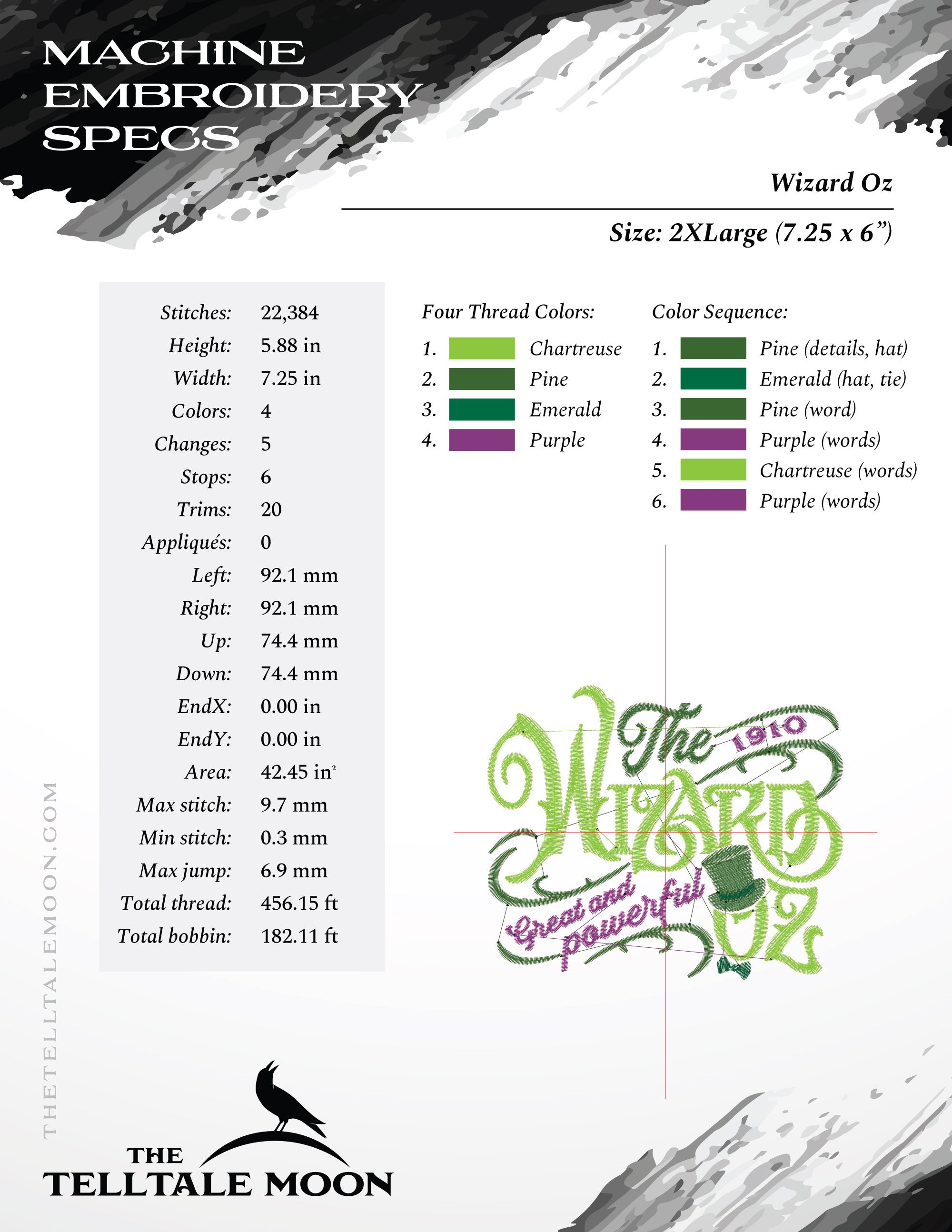 Embroidery Files: "Wizard Oz" Design Inspired by the Classic Book - Two Styles