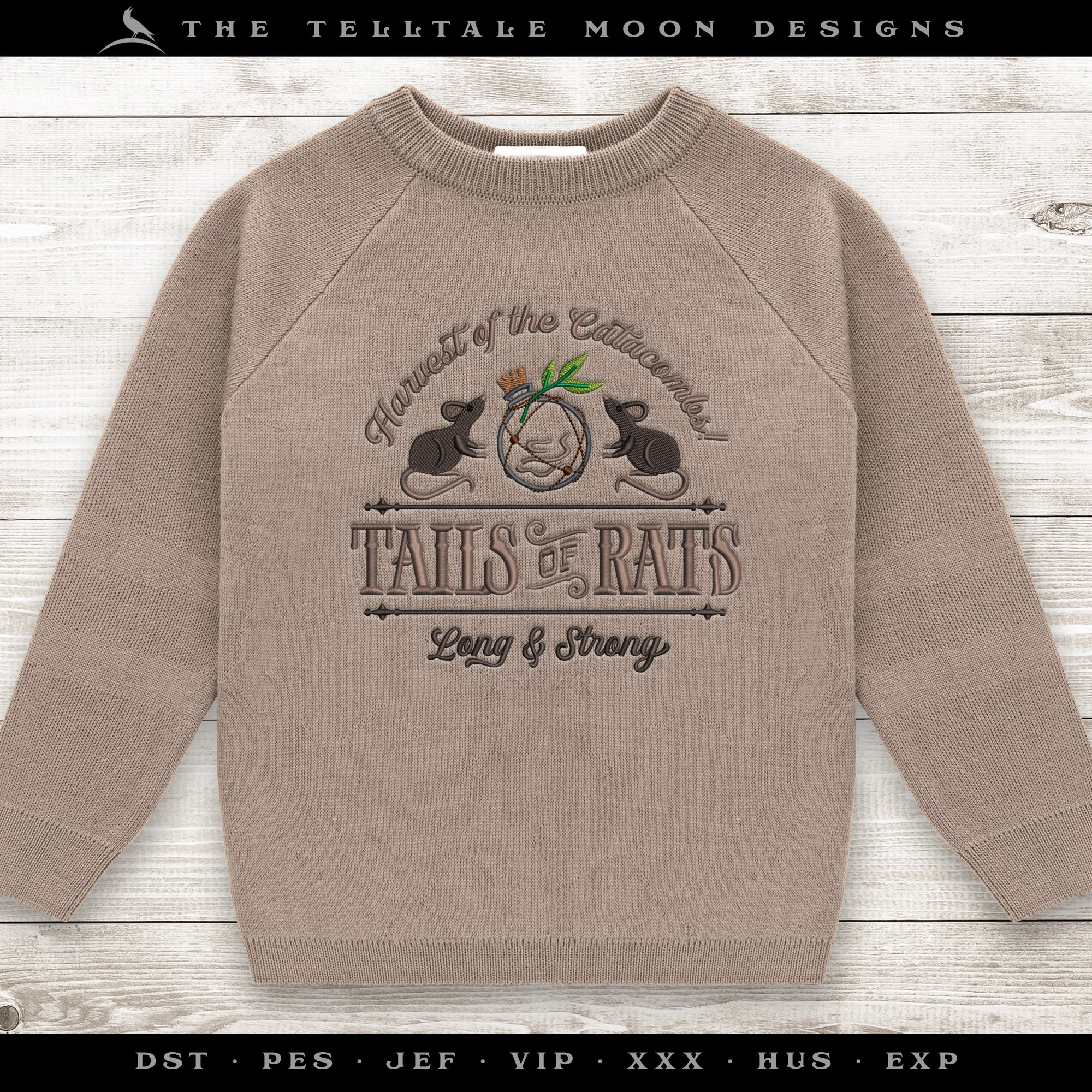 Classic Cute "Tails of Rats" Potion Label - Four Sizes 5 to 8 Inches