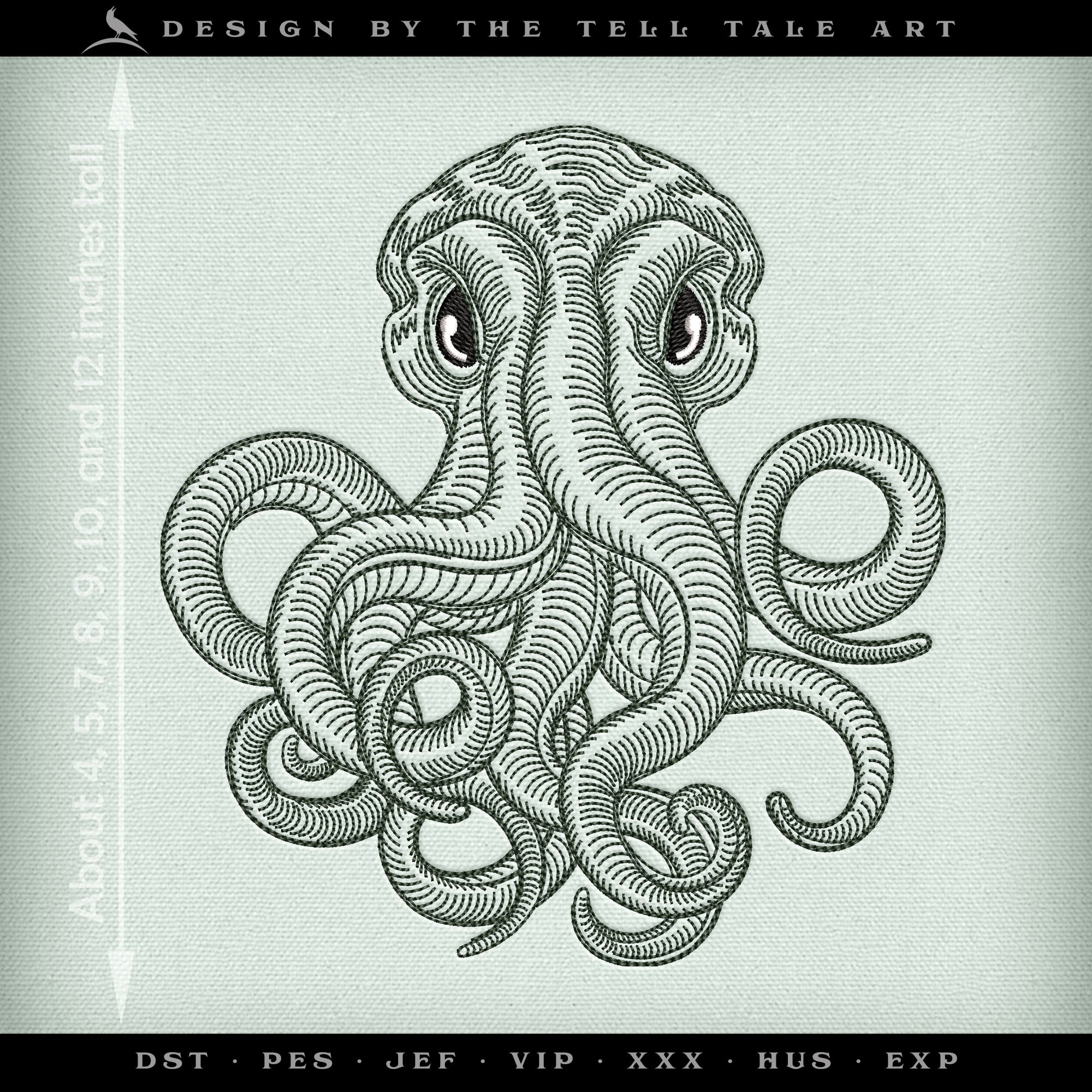 Innsmouth Deep-Sea Creature – Seven Sizes 4 to 12 Inches – Vintage Engraving