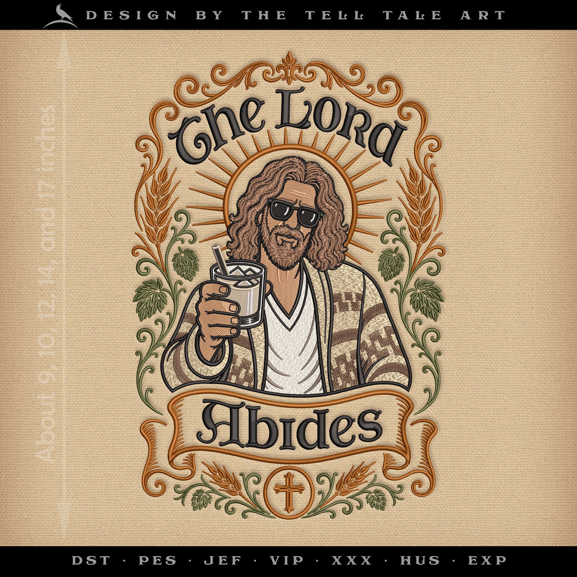 The Lord Abides - Premium Embroidery File for Big Projects - 10 to 18 Inches Tall