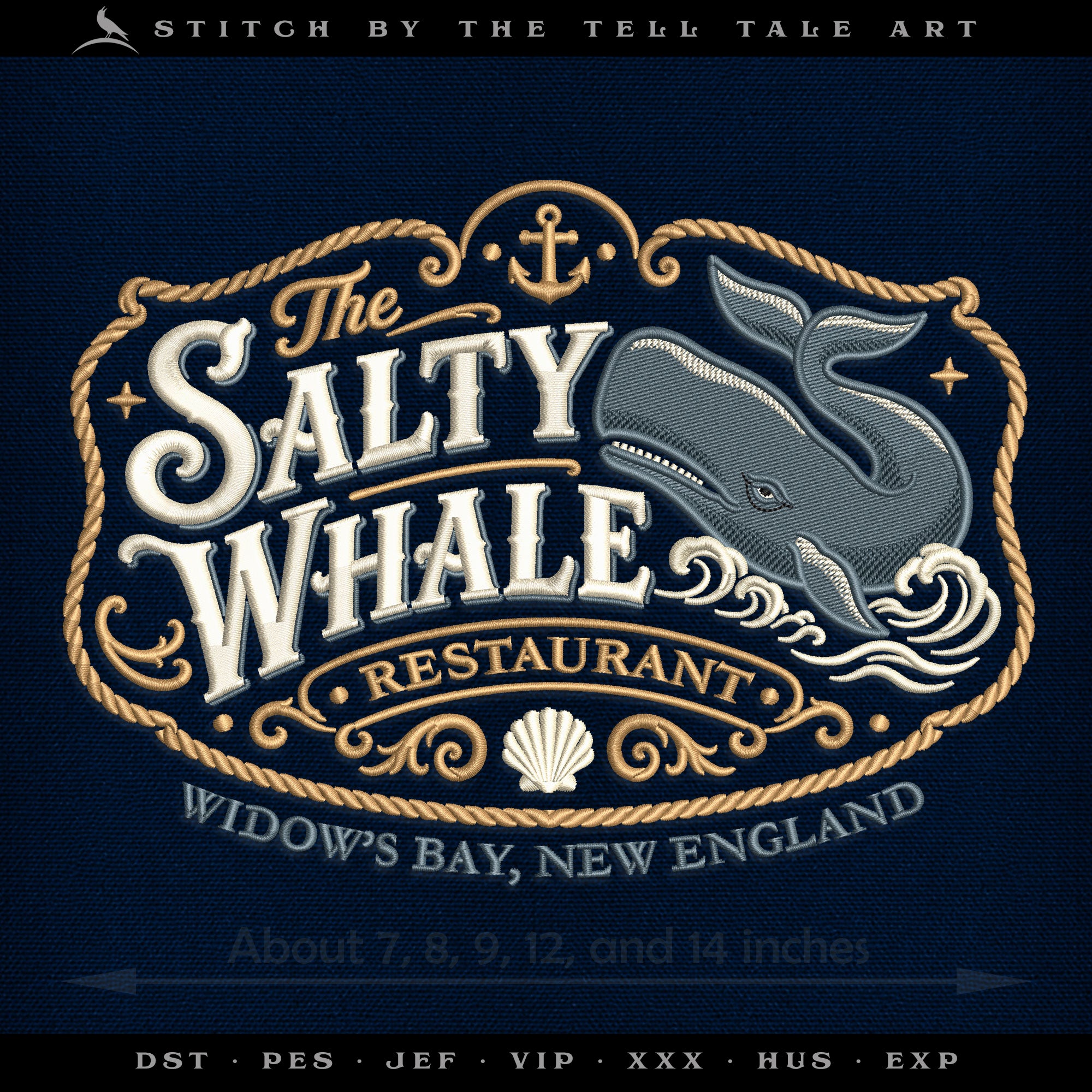 The Salty Whale Restaurant – Widow's Bay Tavern Sign – Sizes 7 to 14 Inches Wide