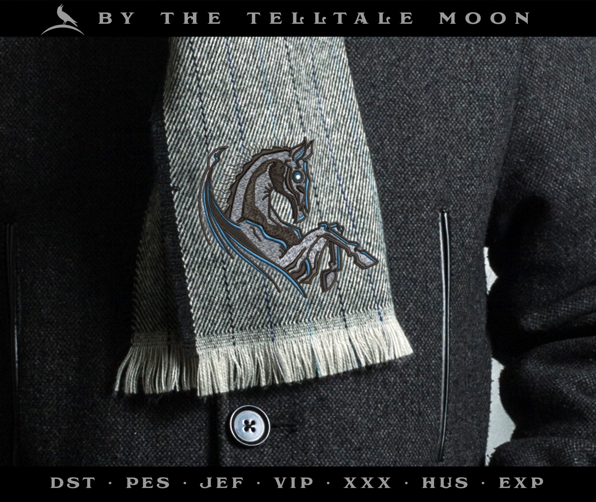 Embroidery Files: Magical Skeletal Horse in Three Sizes (4, 5, 6 Inches)