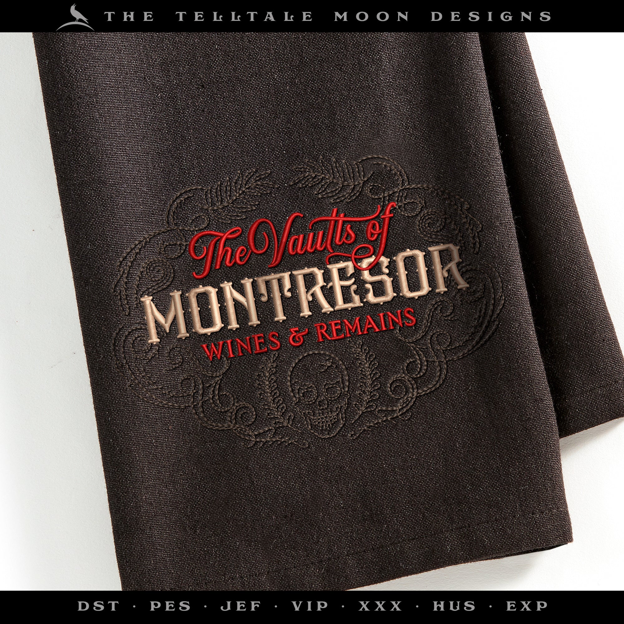 Embroidery: Poe-inspired "Vaults of Montresor" From "Cask of Amontillado" (Two Versions)