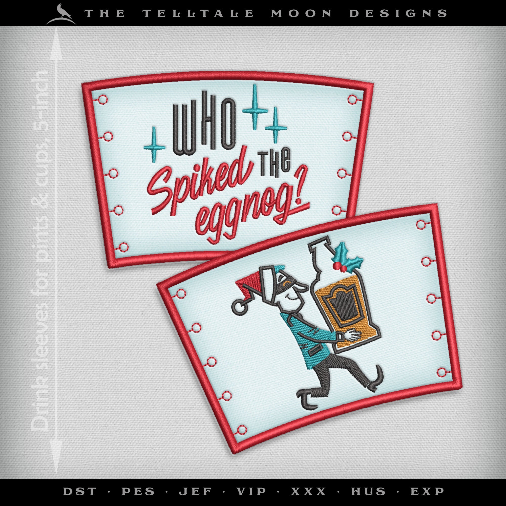 Retro Eggnog Drink Sleeve & Drink Coaster Set