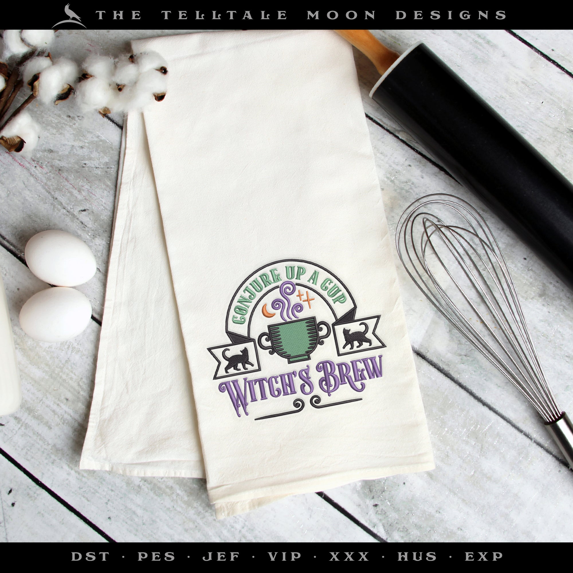 Embroidery: Witch's Brew - Five Sizes Between 5 and 9 Inches