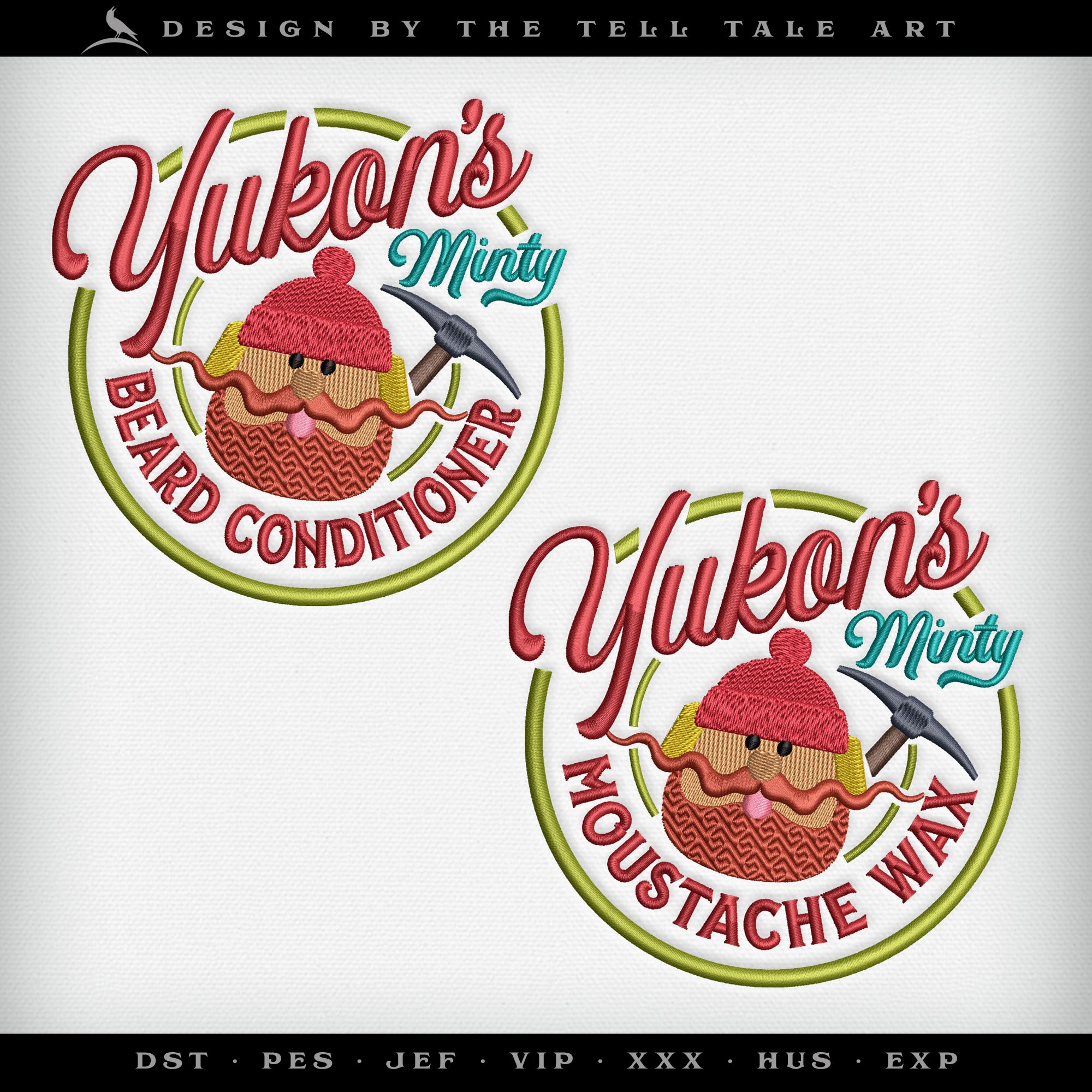 Set of Two Grooming Labels – Beard Conditioner & Moustache Wax – Four Sizes Each, 4 to 7 Inches