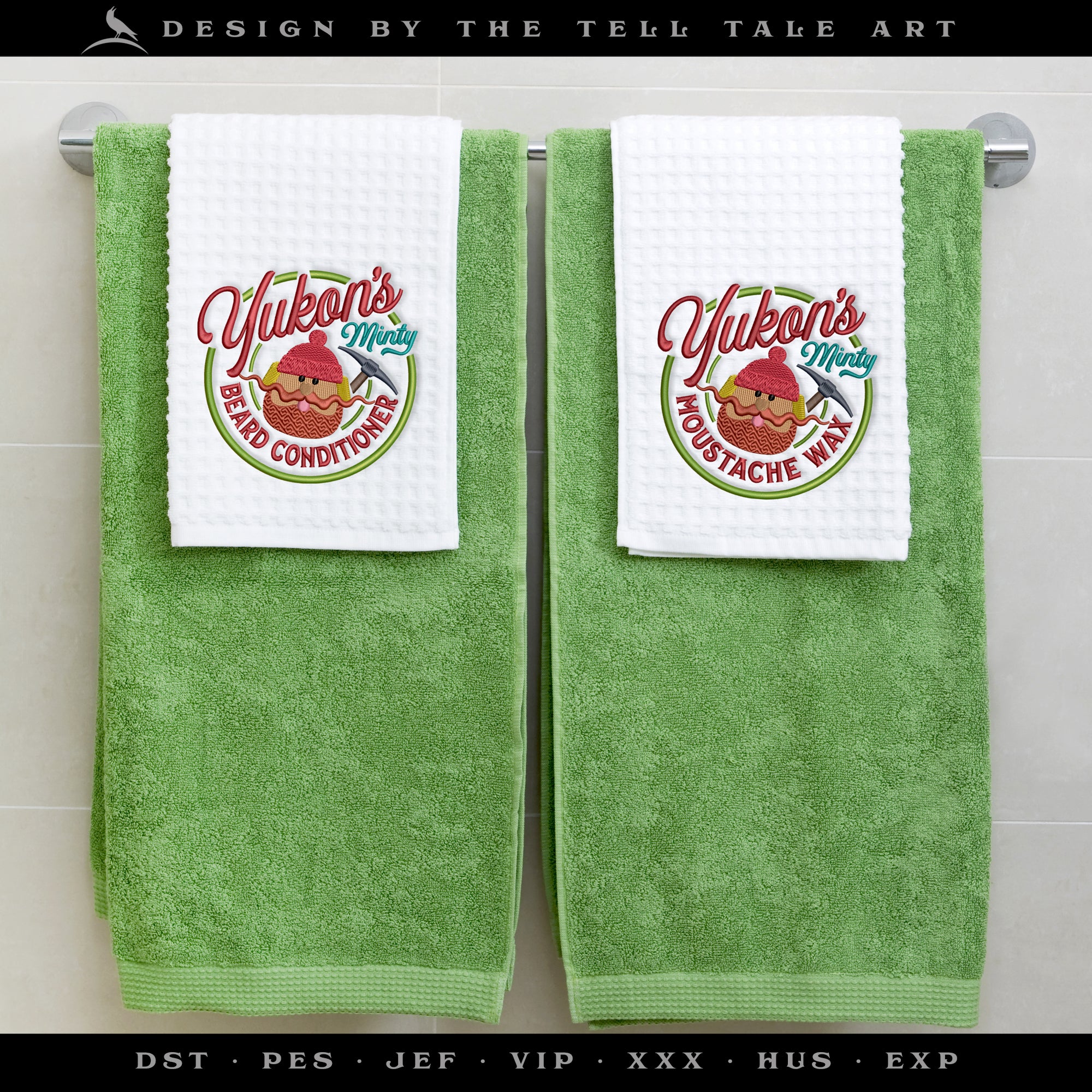 Set of Two Grooming Labels – Beard Conditioner & Moustache Wax – Four Sizes Each, 4 to 7 Inches