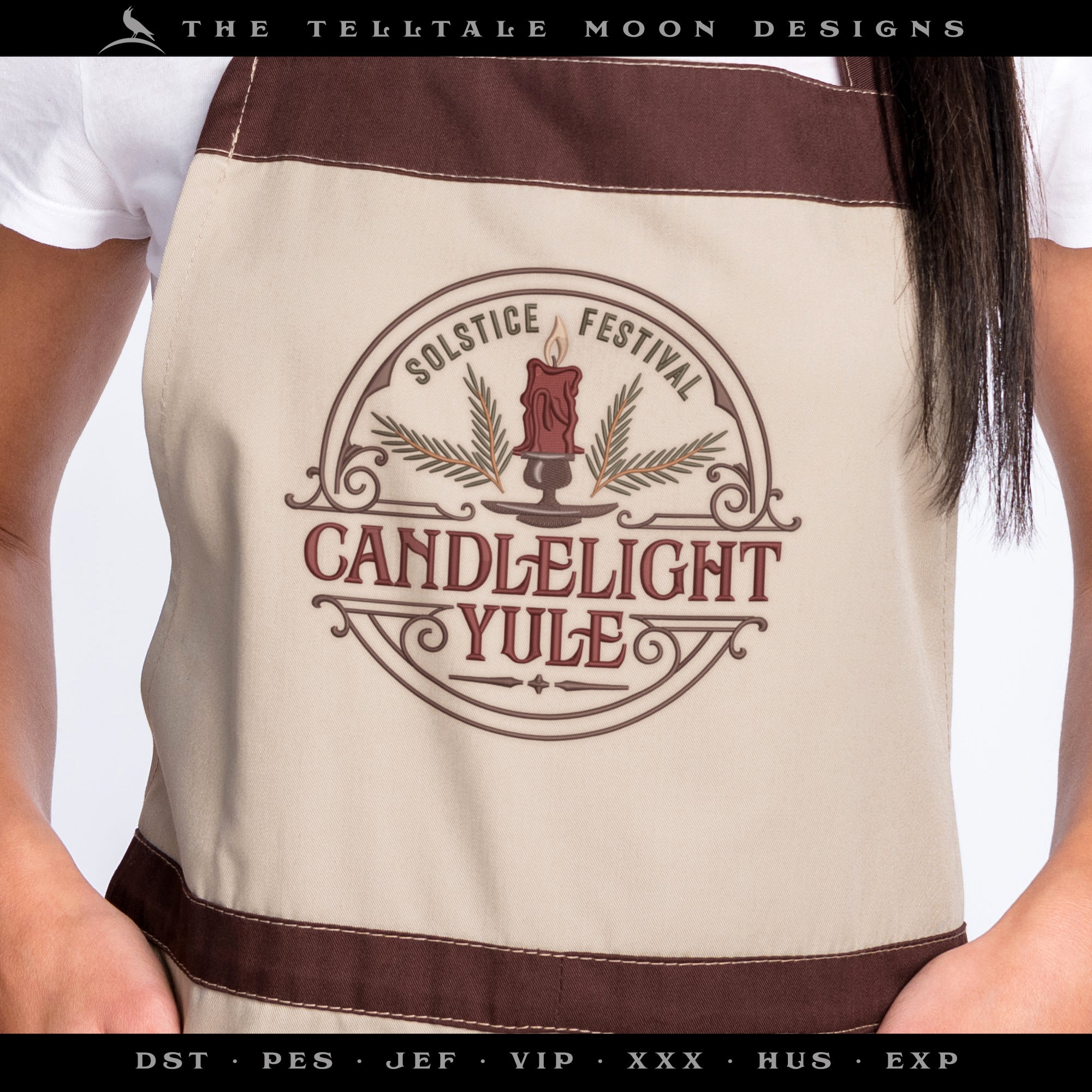 Embroidery: Candlelight Yule (Five Sizes between 5 and 9 Inches Square)