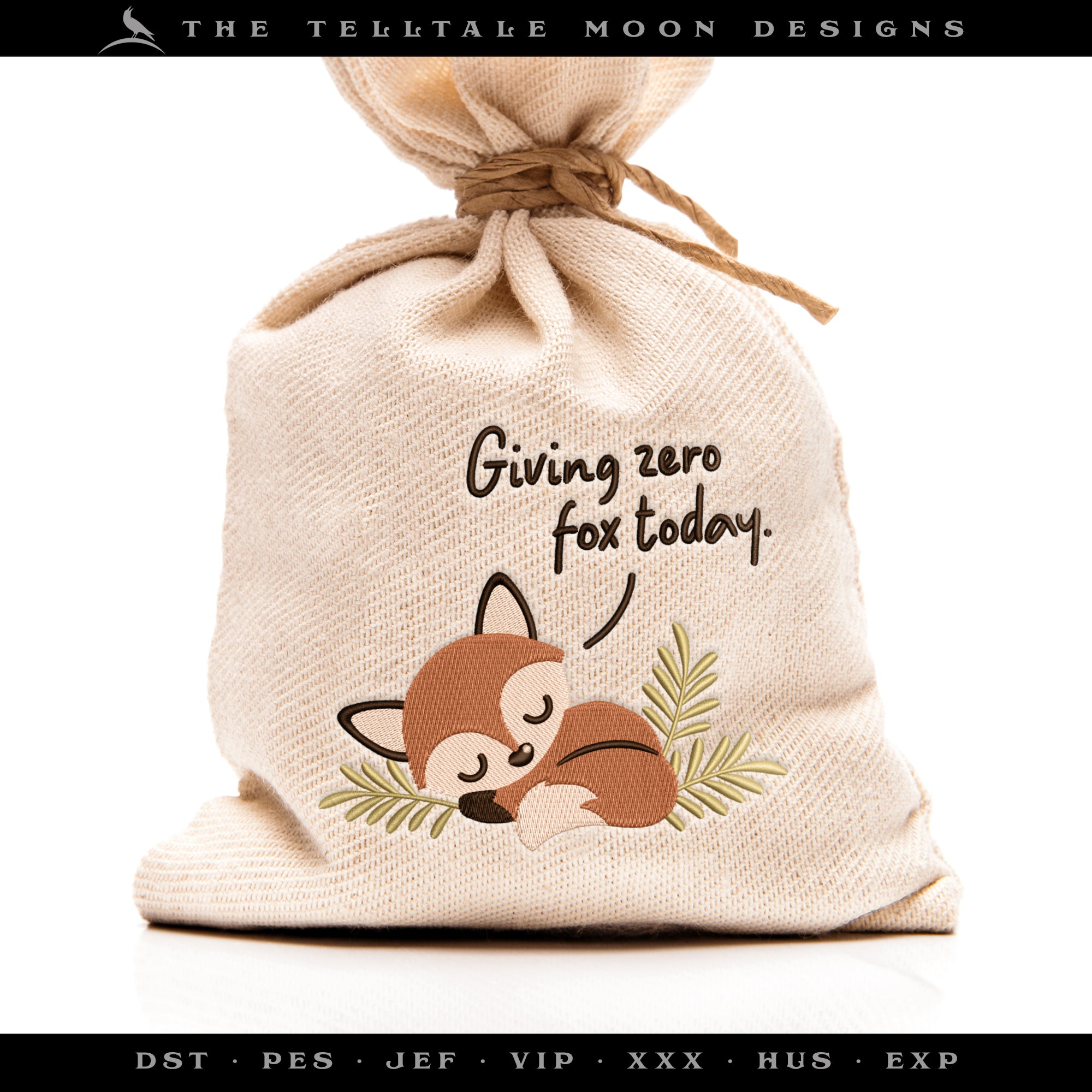 Embroidery: "Giving Zero Fox Today" Cute Pun - 4, 5, 6, and 7 Inches