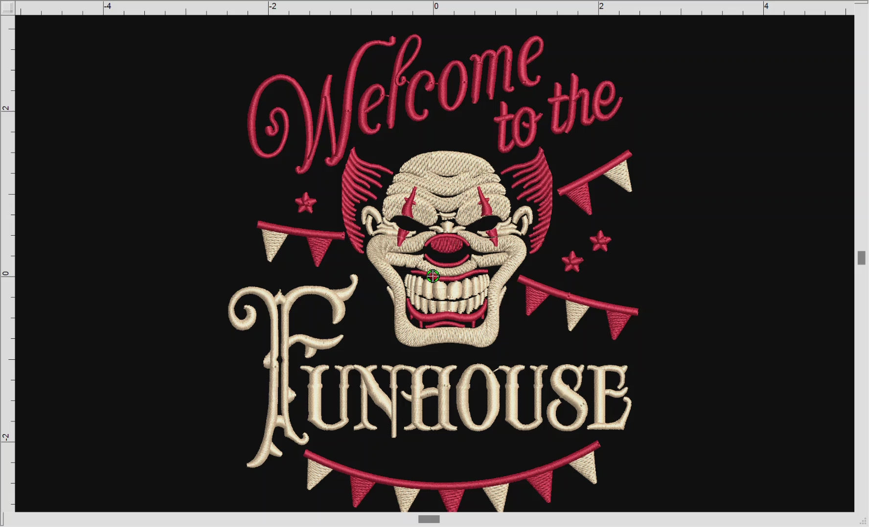 Embroidery: "Welcome to the Funhouse" Horror Carnival Theme - 6, 7, 8, 10, and 12 Inches Tall