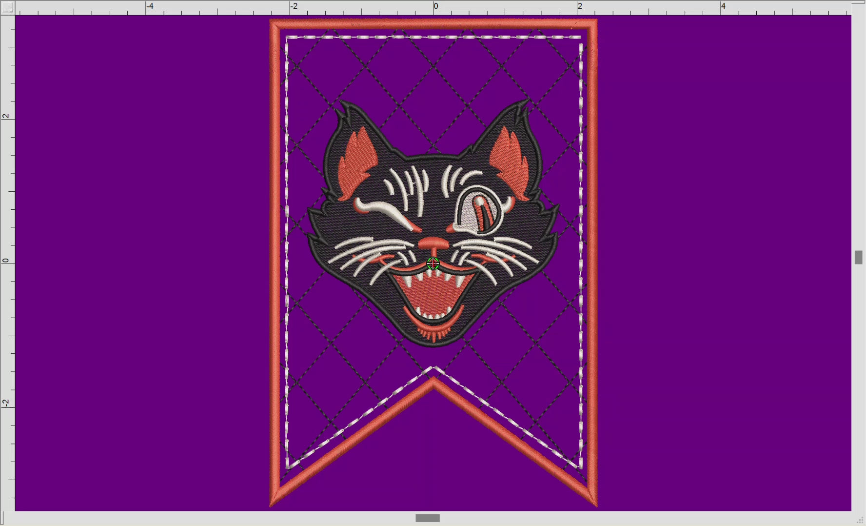 Embroidery: Retro Halloween Cat Set v.2, Includes Both the Design and the Pennant Embroidery (Copy)
